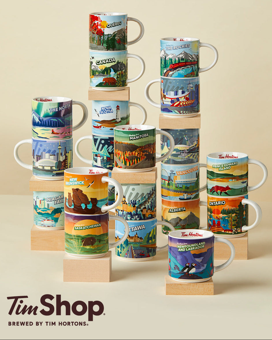 Tims Canada collection ceramic mugs stacked - Image #3