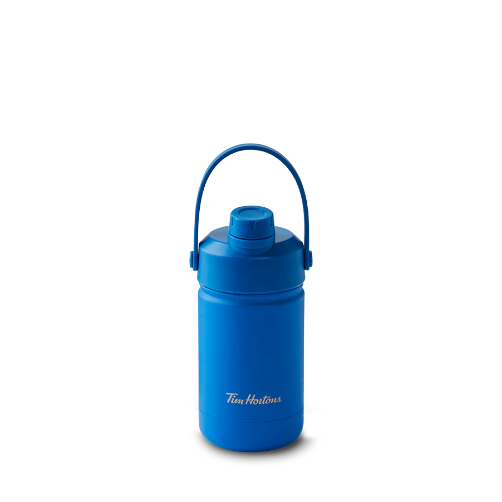 Tim Hortons 12 oz Mini Stainless Steel Water Bottle - Blue - Image #1