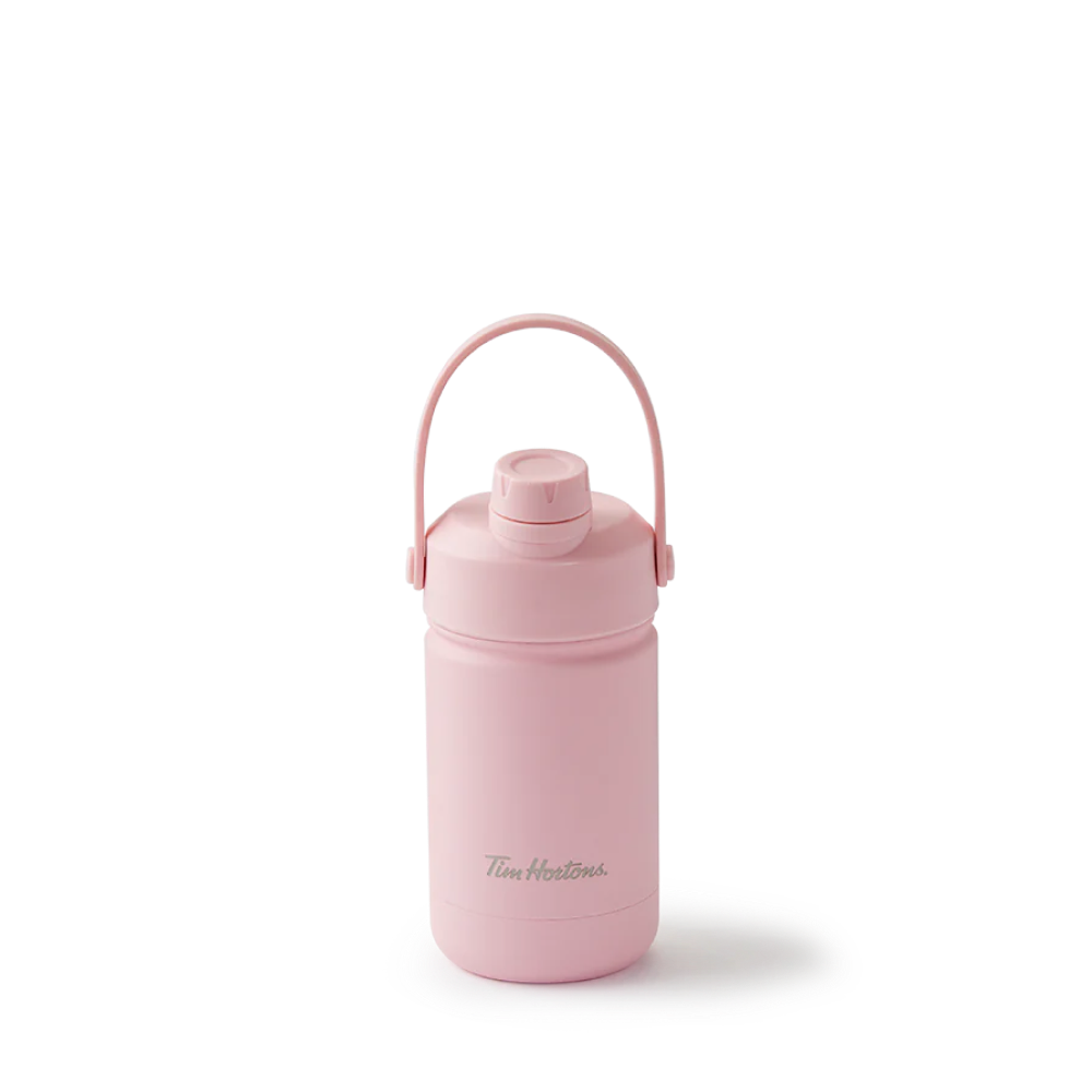 Tim Hortons 12 oz Mini Stainless Steel Water Bottle - Pink - Image #1