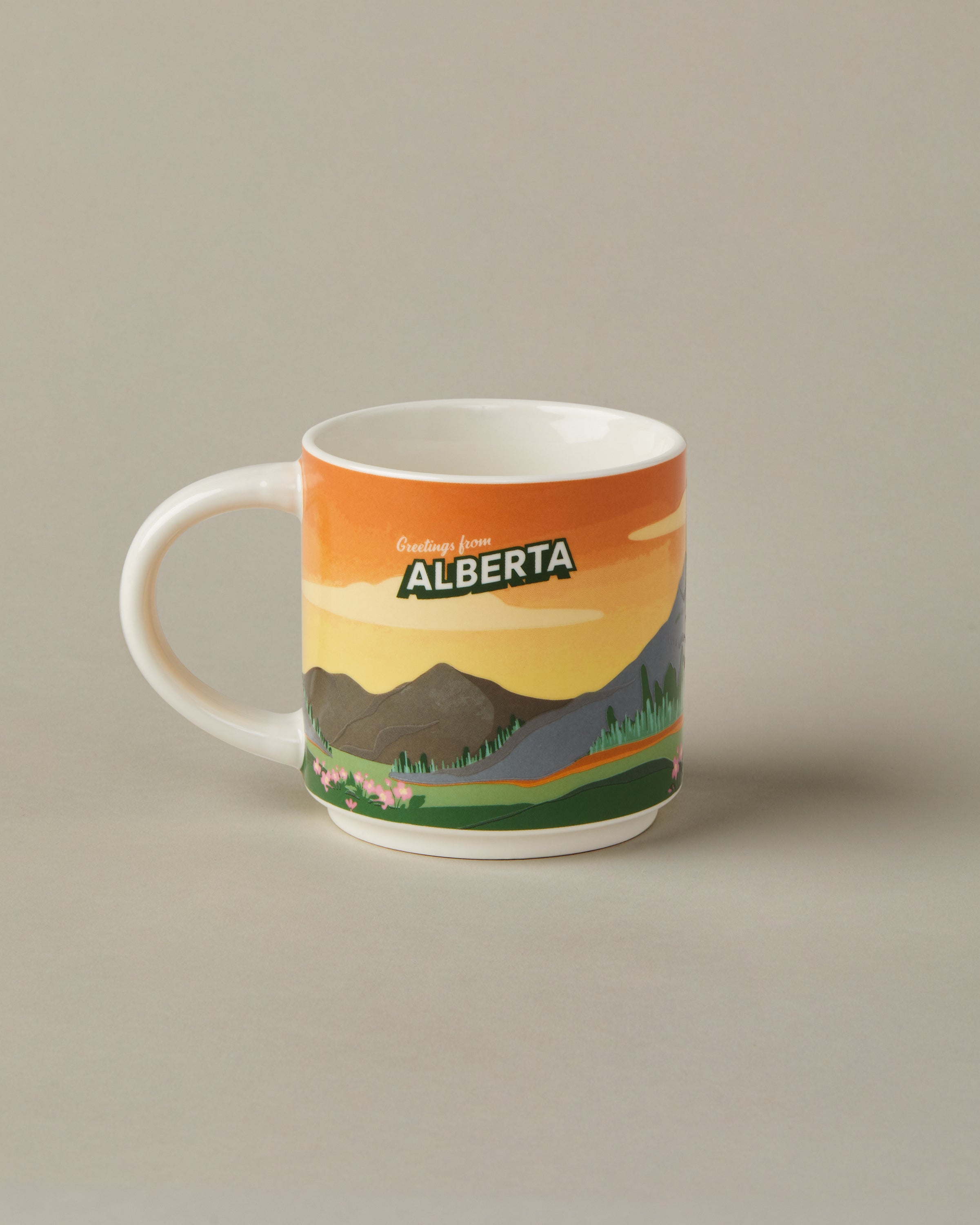 16oz ceramic Tim Hortons mug with Alberta landscape design | Tasse Tim Hortons de 16 oz représentant des paysages de l’Alberta. - Image #2