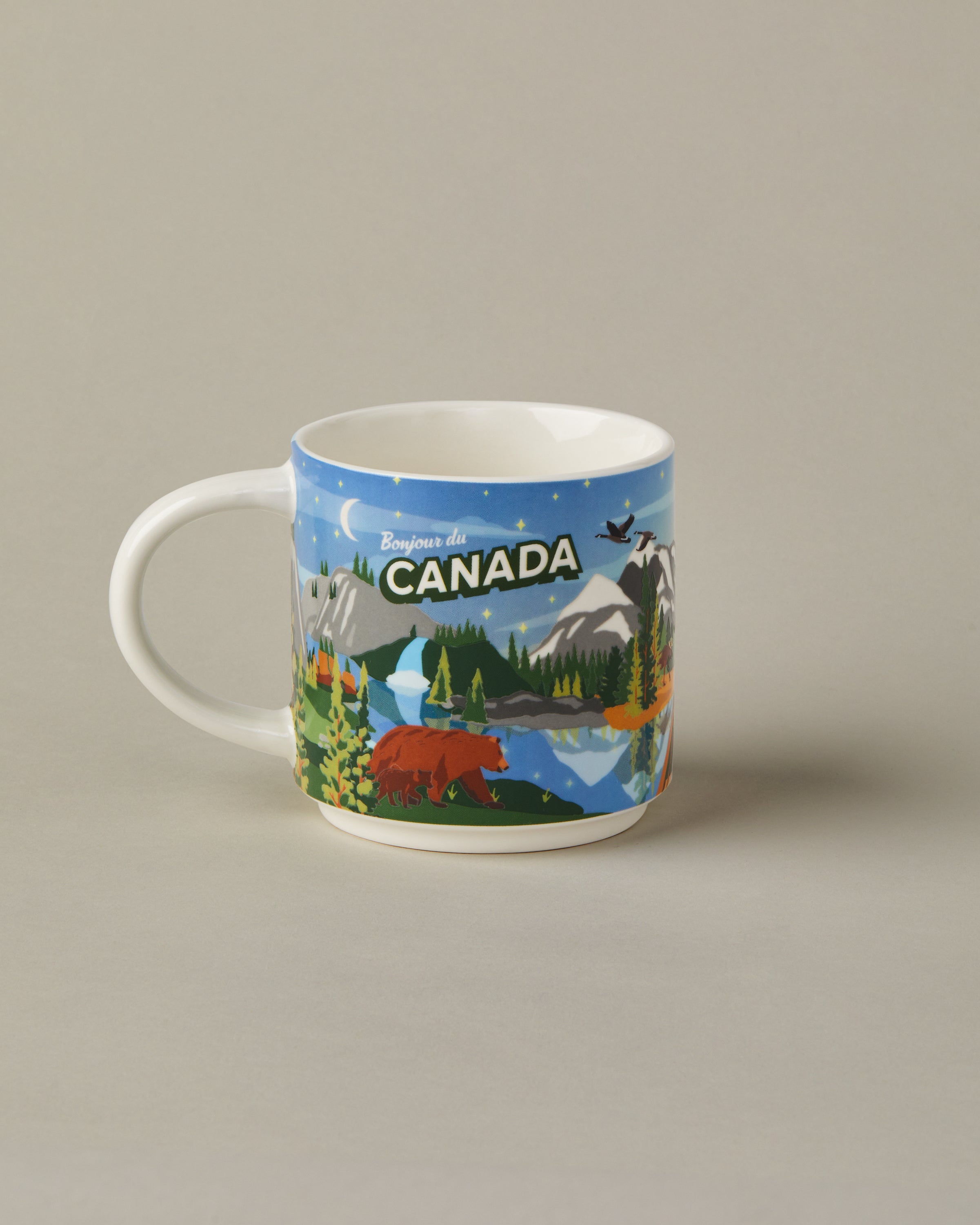 16oz ceramic Tim Hortons mug with Canada landscape design | Tasse Tim Hortons de 16 oz représentant des paysages canadiens. - Image #2