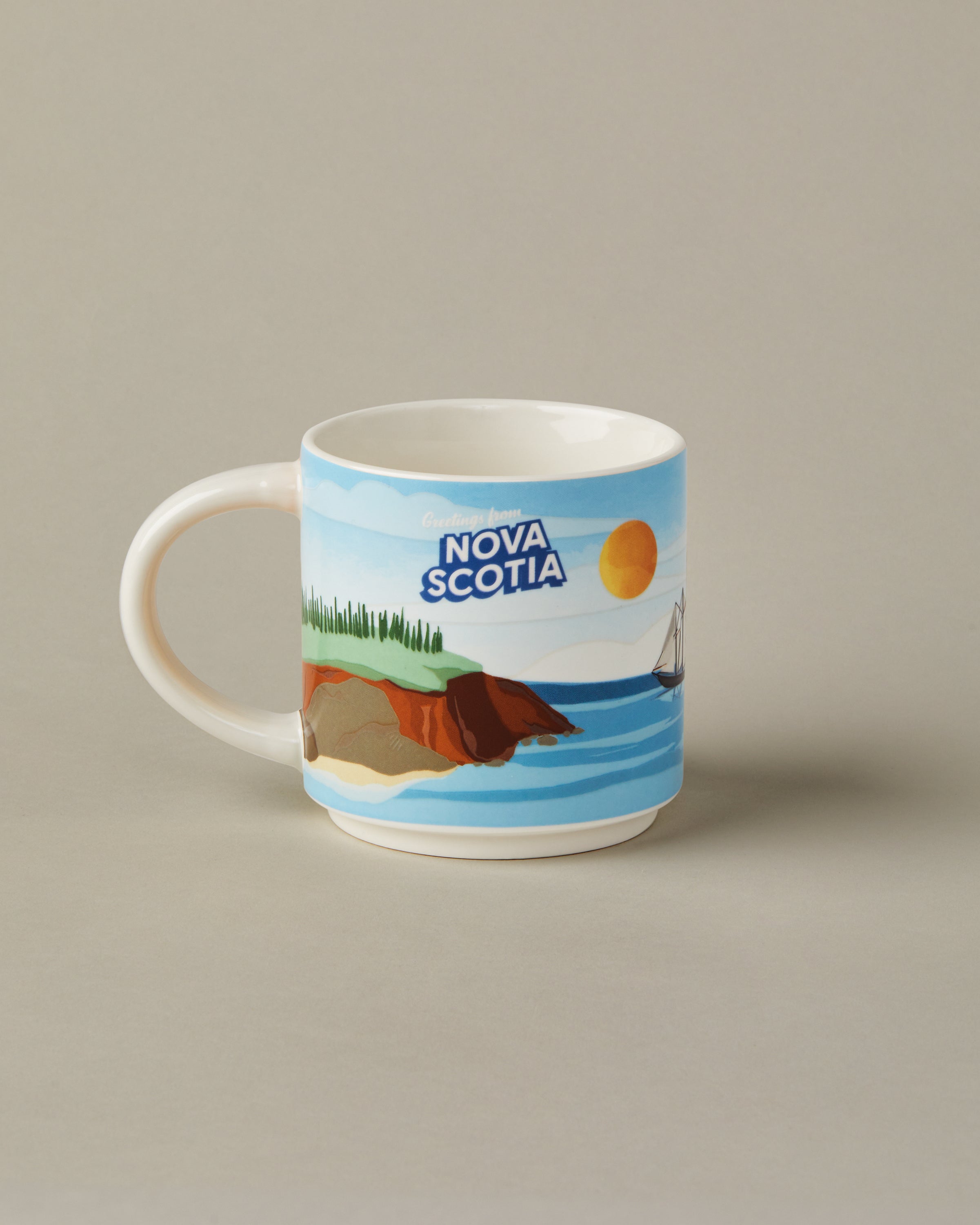 16oz ceramic Tim Hortons mug with Nova Scotia landscape design | Tasse Tim Hortons de 16 oz représentant des paysages de la Nouvelle-Écosse. - Image #2