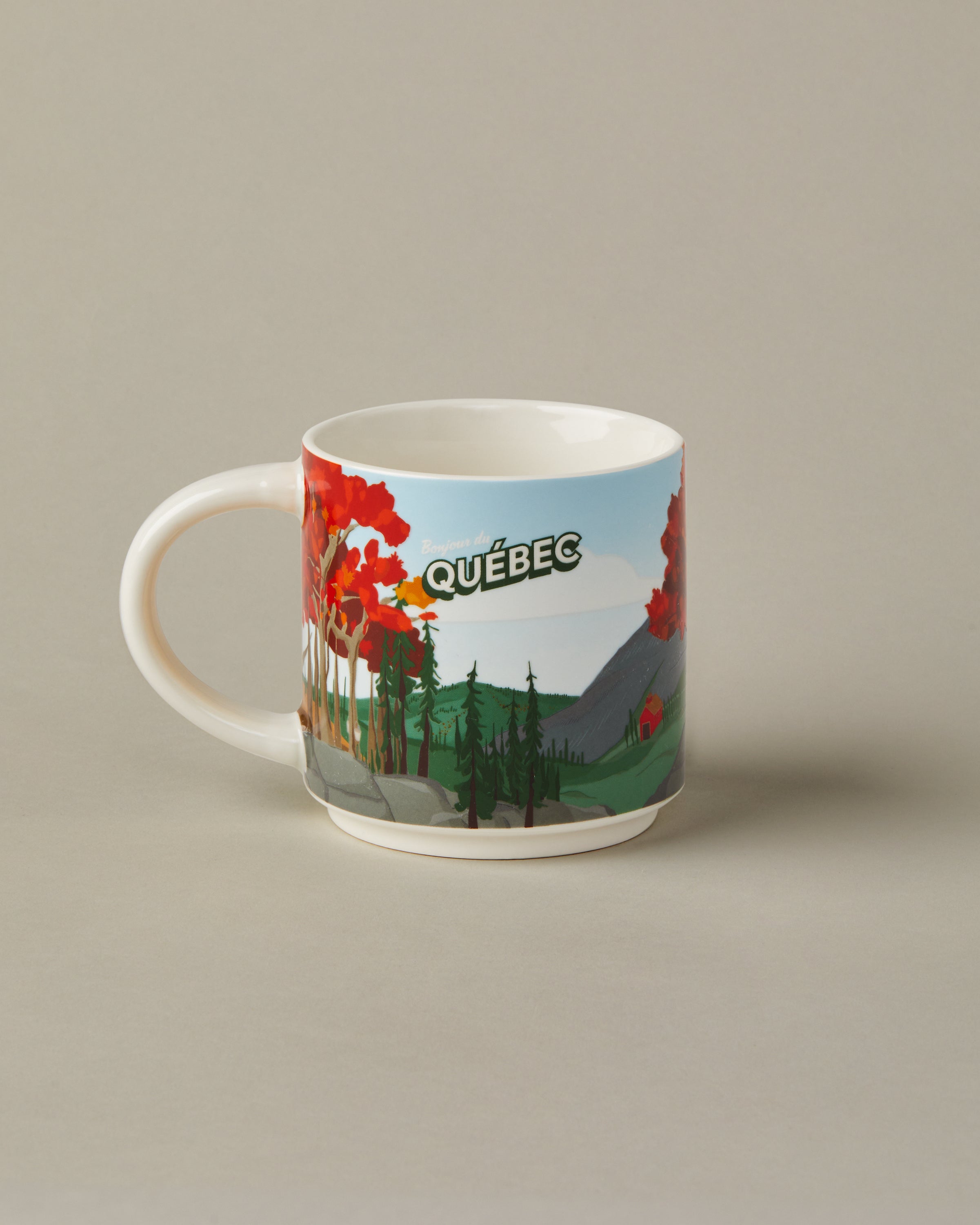 16oz ceramic Tim Hortons mug with Quebec landscape design | Tasse Tim Hortons de 16 oz représentant des paysages du Québec. - Image #2