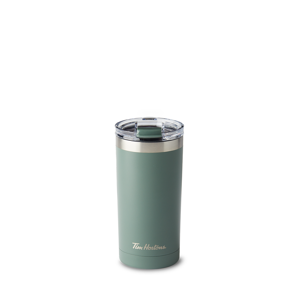 Tim Hortons Travel Mug 16oz Stainless Steel Forest Green