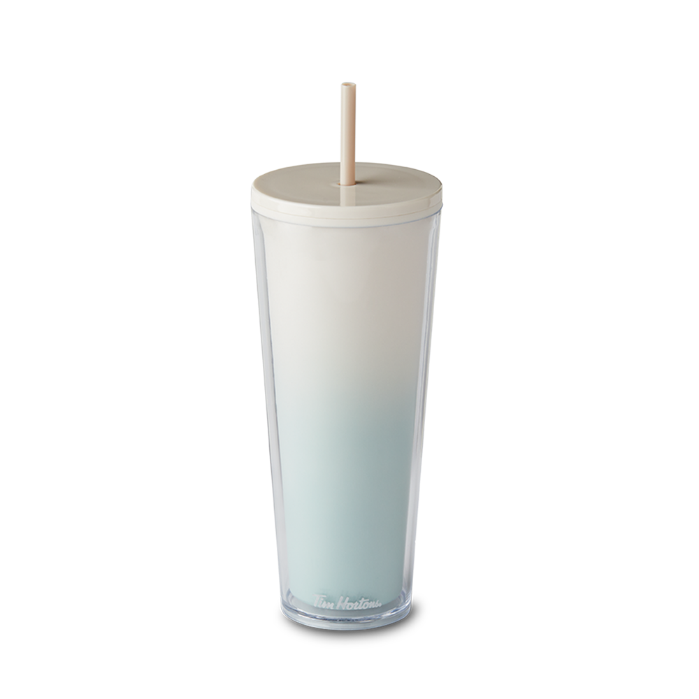 Tim Hortons Straw Tumbler | 24oz Plastic Dual Wall | Sage Green Tumbler |  TimShop