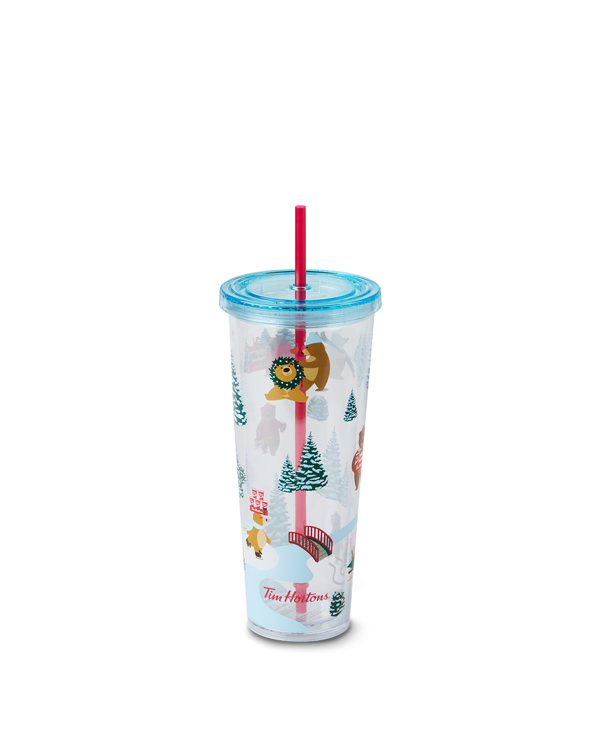 Tim Hortons 24oz Plastic Holiday Straw Tumbler | Gobelet des Fêtes Tim Hortons de 24 oz avec paille en plastique - Image #1