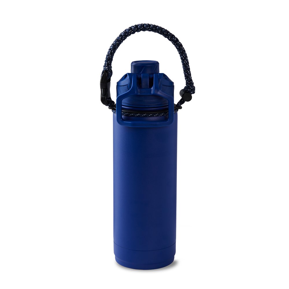 32oz Stainless Steel Water Bottle with Strap - Navy - Secondary Image