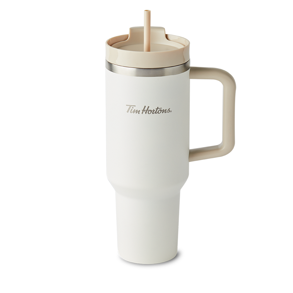 Tim Hortons Tumbler | 40oz Stainless Steel | Vanilla Color Tumbler