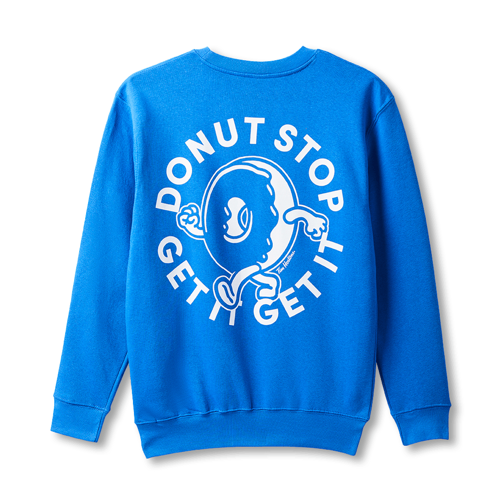 Donut Stop Get It Unisex Crewneck Sweatshirt - Royal Blue - Image #4