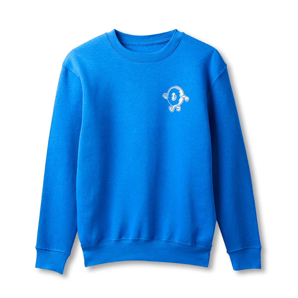 Blue crew neck sweater deals
