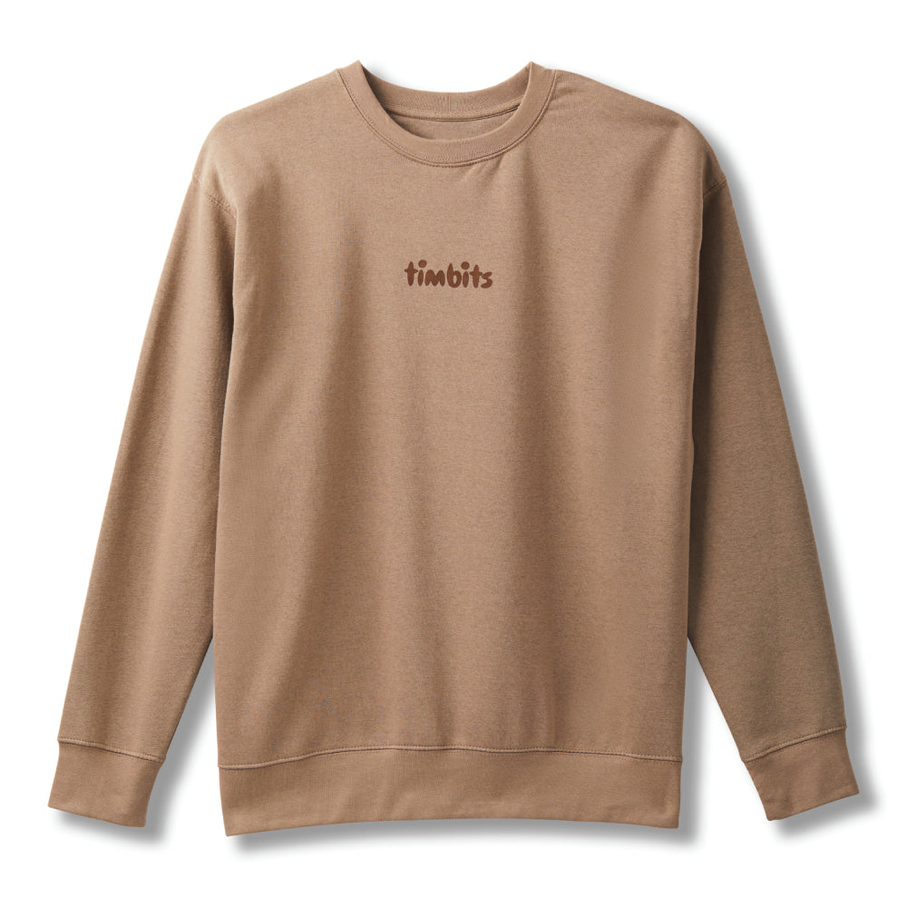 Timbits Time Unisex Crewneck Sweatshirt - Mocha - TimShop - Image #1