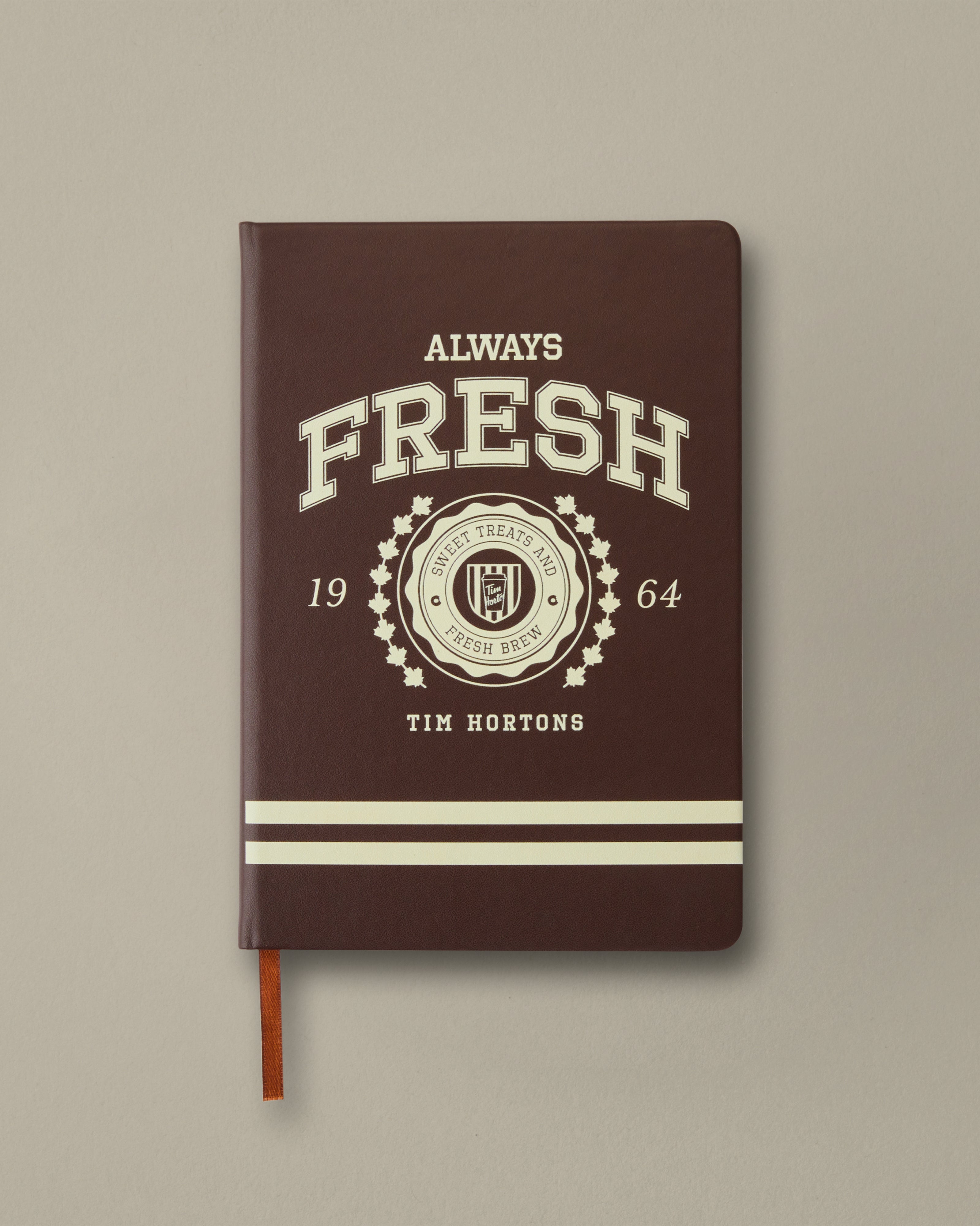 Tim Hortons 6x8 Vegan Leather Journal Brown - Image #1