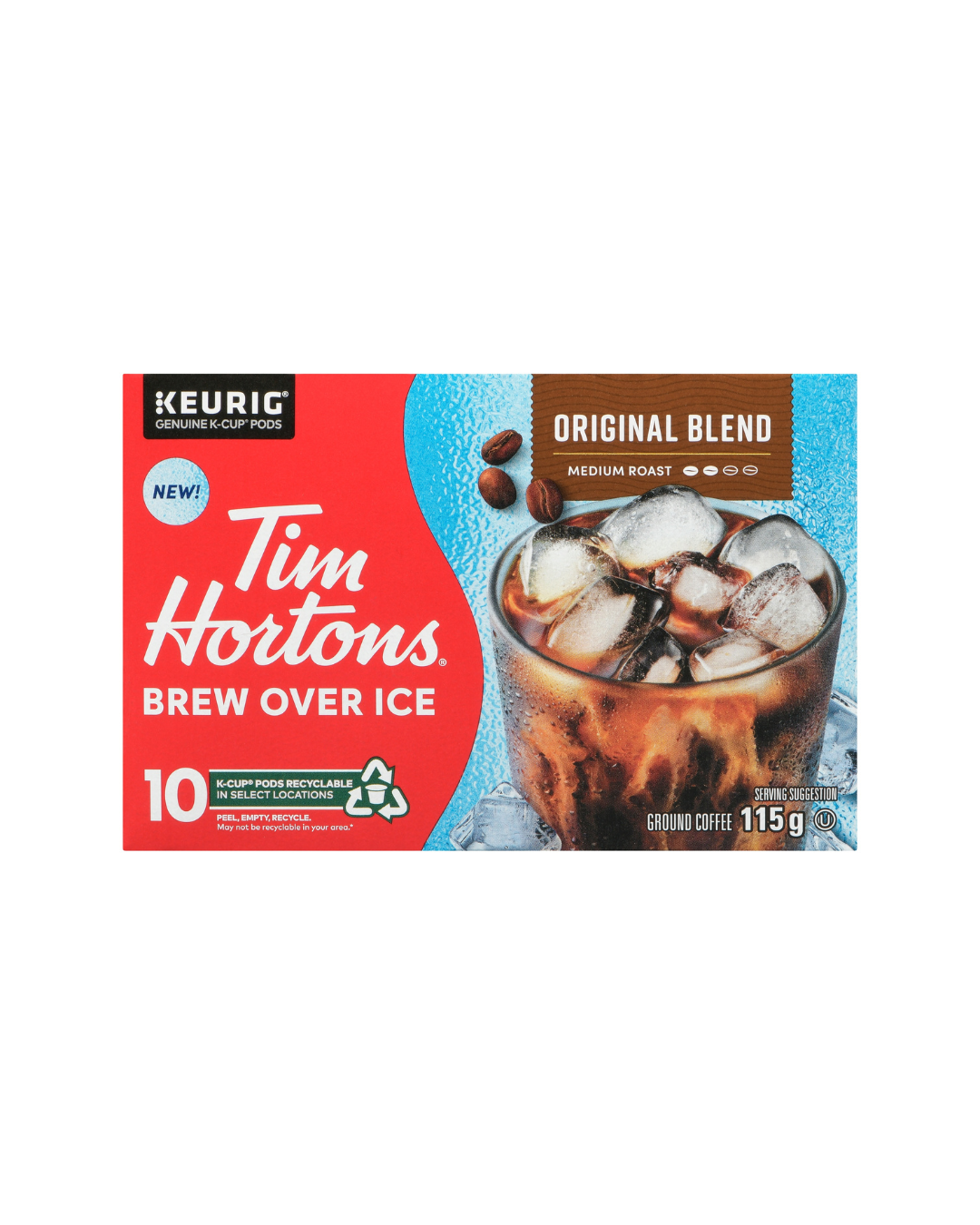Tim Hortons Brew Over Ice Original flavor K-Cup - 10 pack | Boîte de 10 capsules K-Cup café sur glace Tim Hortons – Mélange original - Image #1