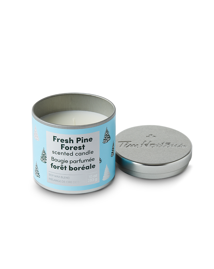 Tim Hortons Fresh Pine Forest 10oz Scented Candle | Bougie parfumée de 10 oz Tim Hortons – Forêt boréale - Image #1