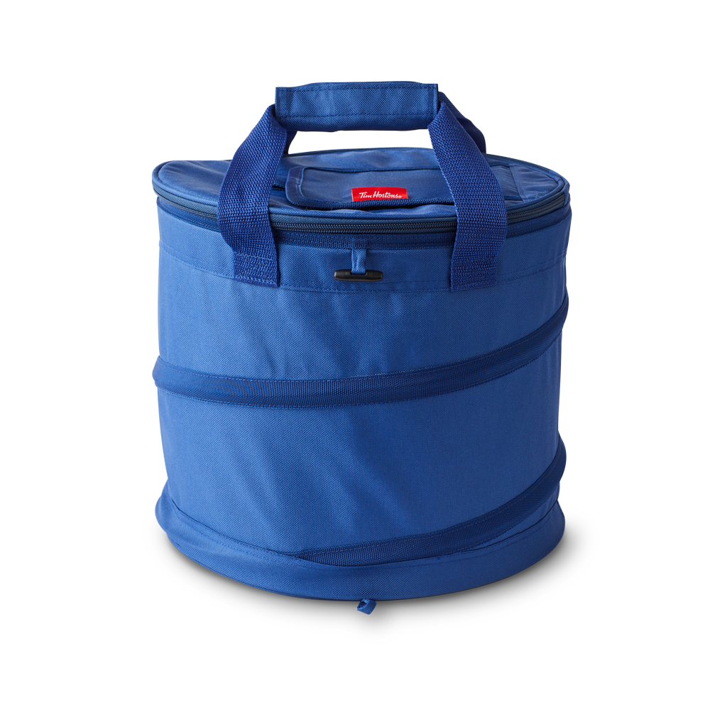 Tims collapsible travel cooler bag. || Sac de voyage isotherme pliable Tim.