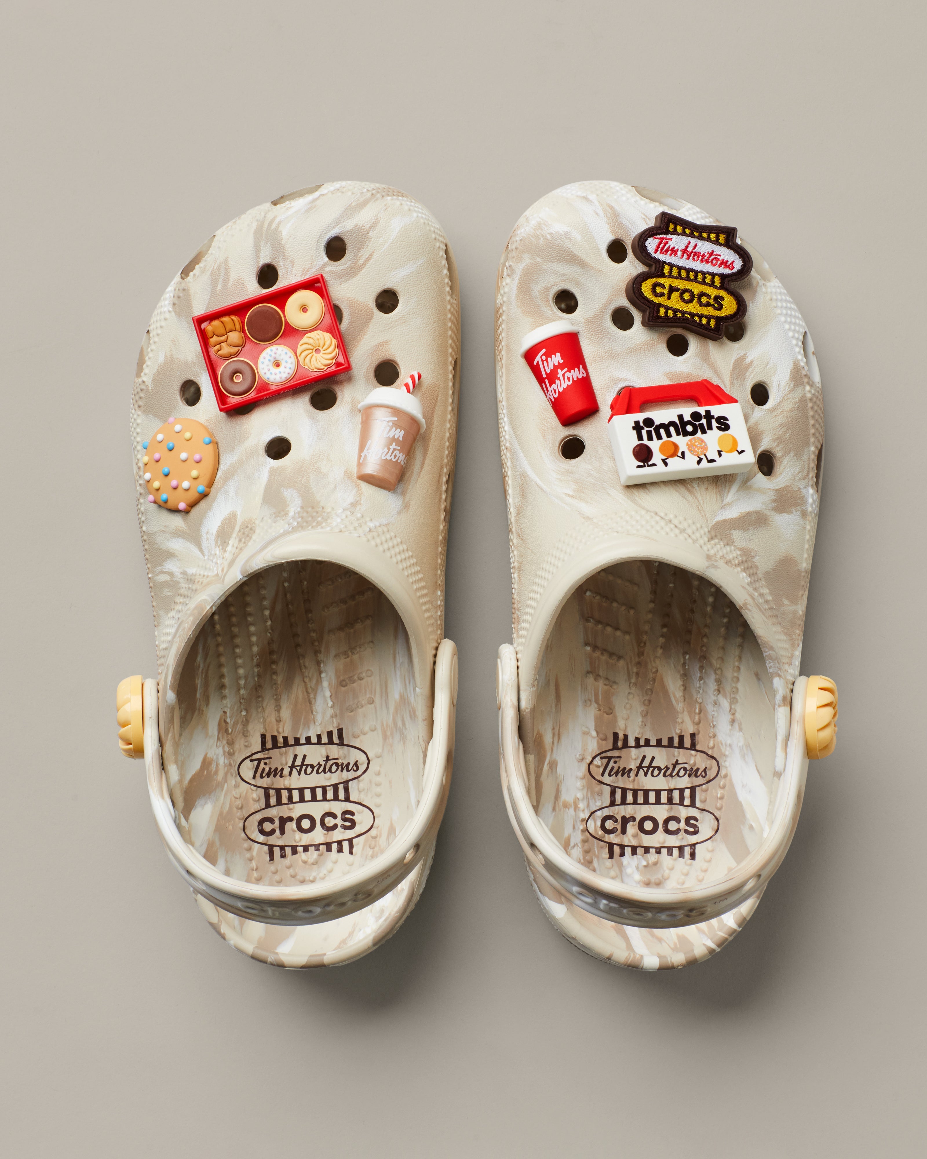 Tim Hortons and Crocs collaboration Iced Capp adult clogs | Crocs et Tim Hortons présentent : les Crocs tourbillon de cappuccino glacé pour adulte - Image #1