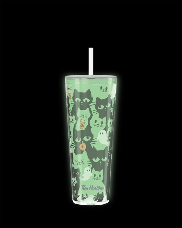 Limited edition Tim Hortons 24oz plastic black cat tumbler | Gobelet en plastique de 24 oz (chat noir) de Tim – Édition limitée - Image #2