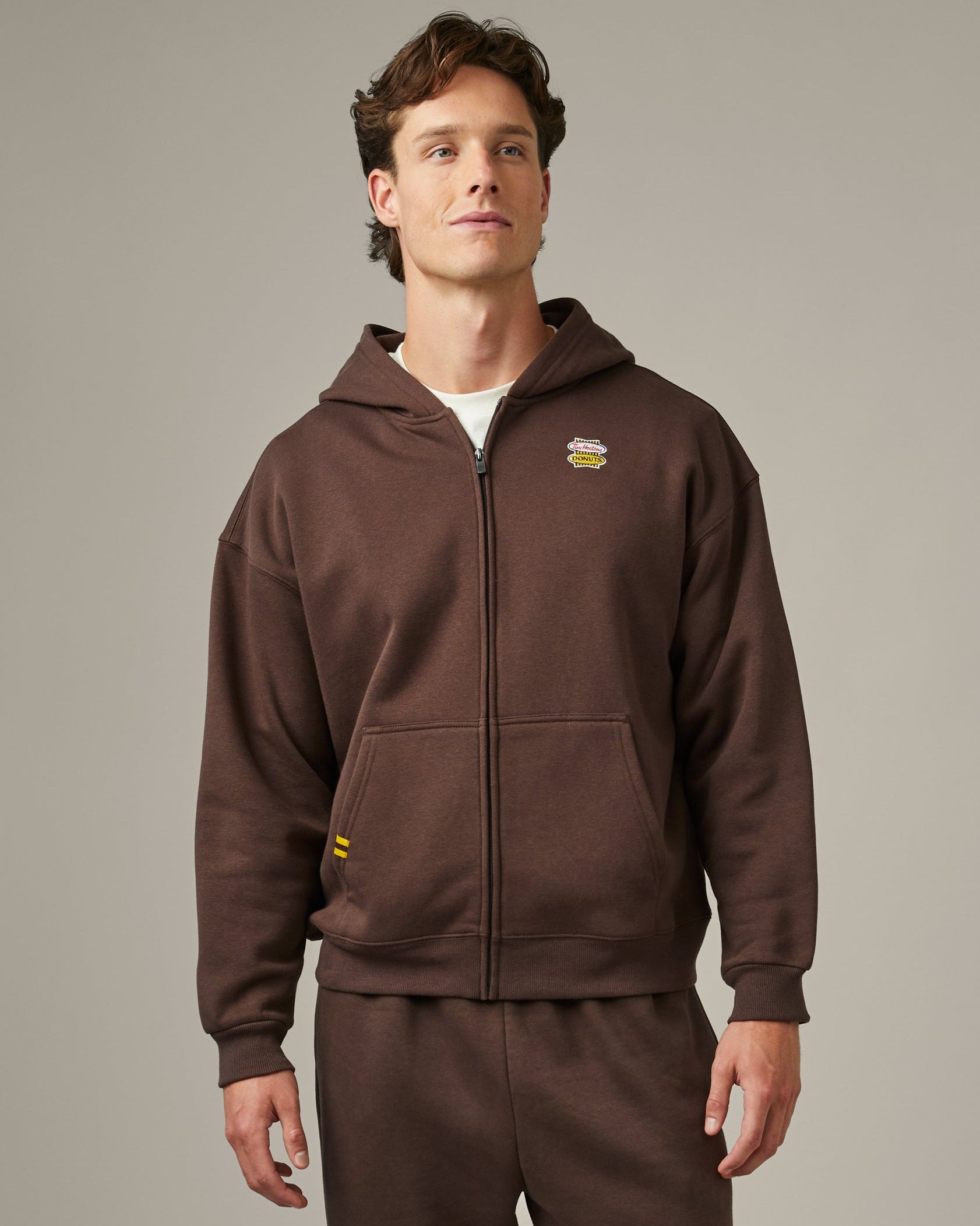 Retro Logo Full Zip Unisex Hoodie - Espresso - TimShop - Image #3