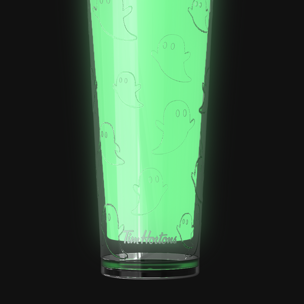 Tim Hortons 24oz Plastic Ghost Straw Tumbler | Gobelet fantôme en plastique de 24 oz avec paille de Tim Hortons - Image #3