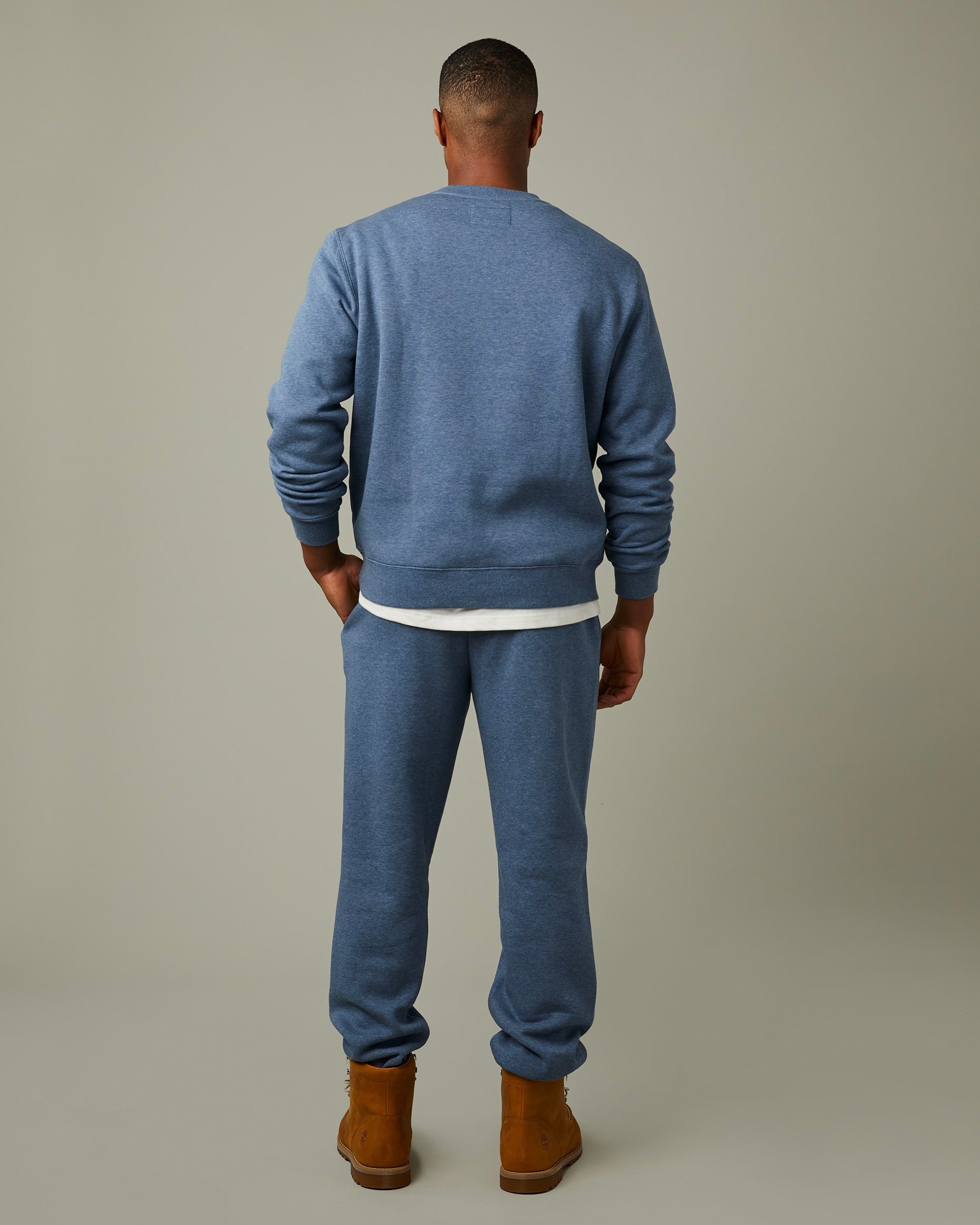 Heather blue crewneck with soft denim look | Chandail ras-de-cou bleu de style denim - Image #6