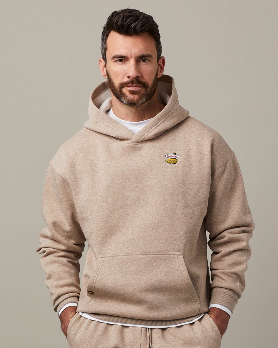 Tim Hortons Iced Capp® Marl Unisex Retro Hoodie | Chandail à capuchon unisexe gris chiné cappuccino glacé de Tim Hortons - Image #1