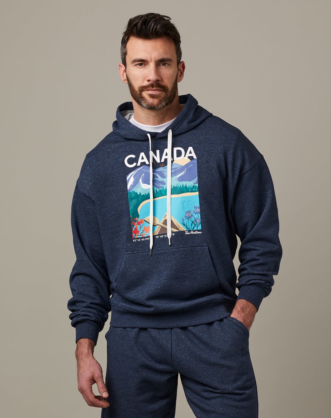 Canada Unisex French Terry Hoodie Navy Marl