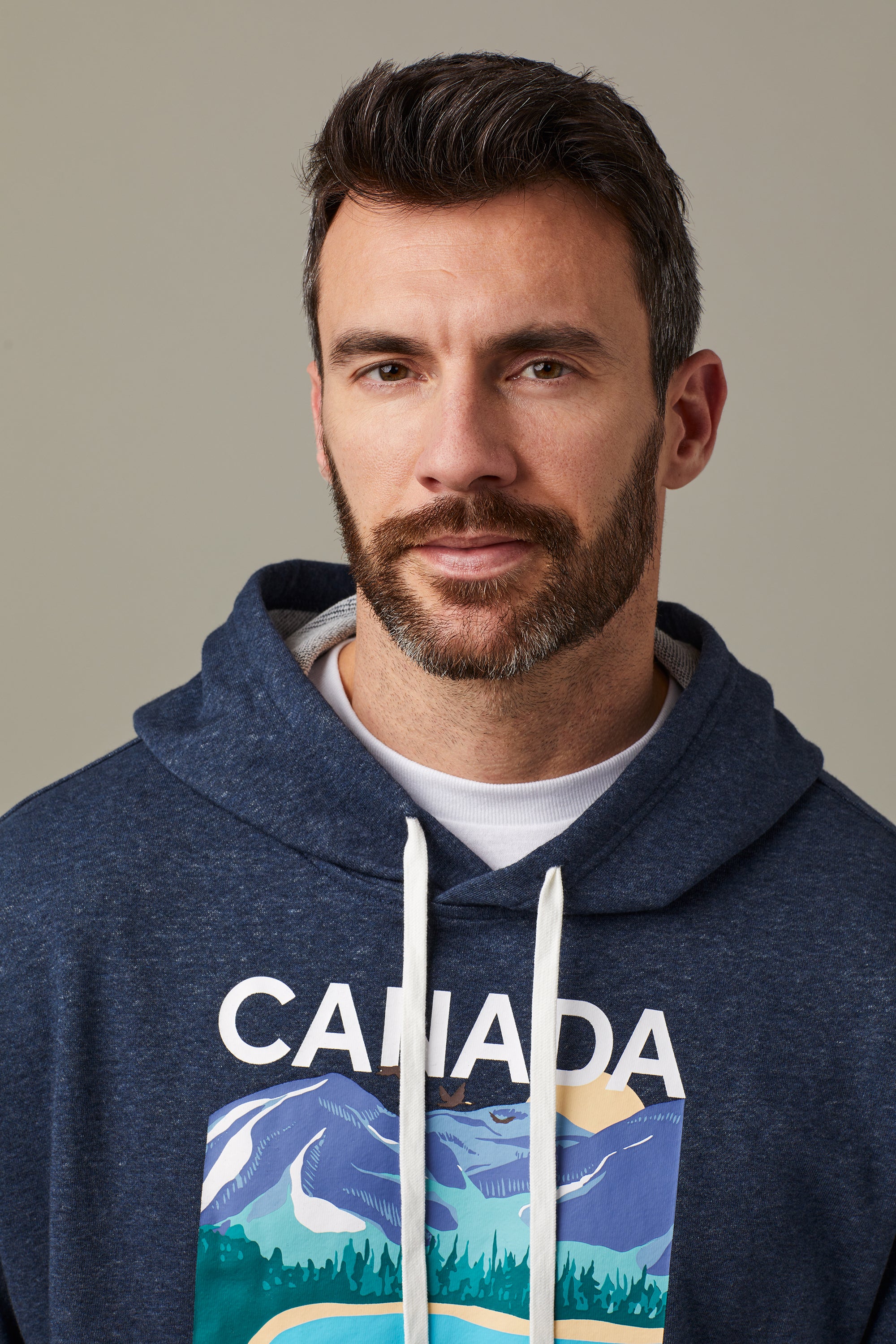 Tim Hortons Canada French Terry Hoodie in Navy Marl | Chandail molletonné à capuchon bleu marine chiné du Canada de Tim Hortons - Image #4
