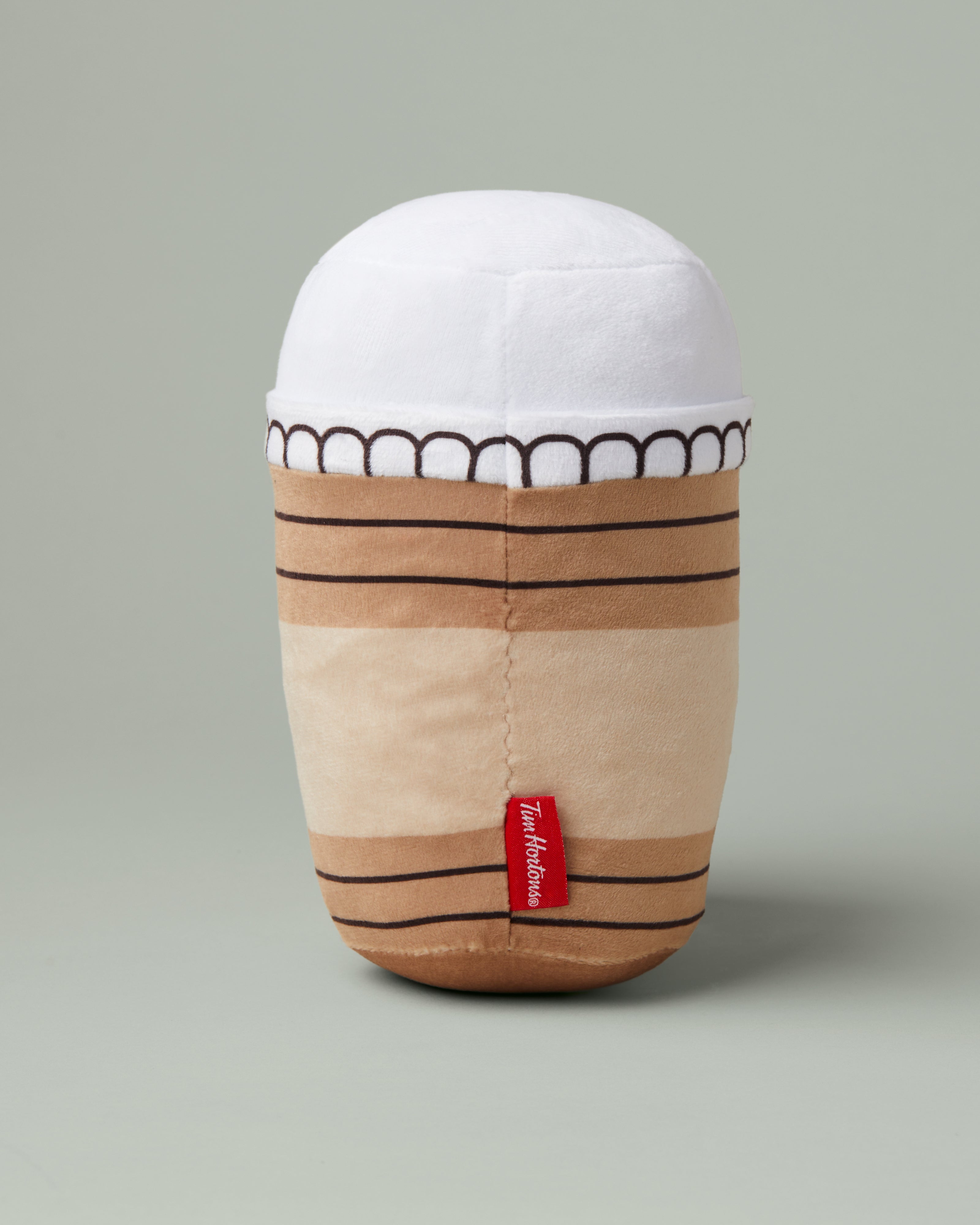 Plush Iced Capp® pet toy featuring English retro Tim Hortons branding | Jouet en peluche cappuccino glacé avec marque Tim Hortons rétro en anglais. - Image #2