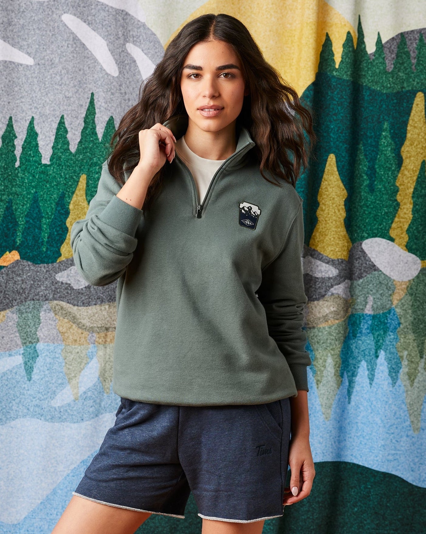 Dare to Explore Unisex Quarter Zip - Forest Green - TimShop