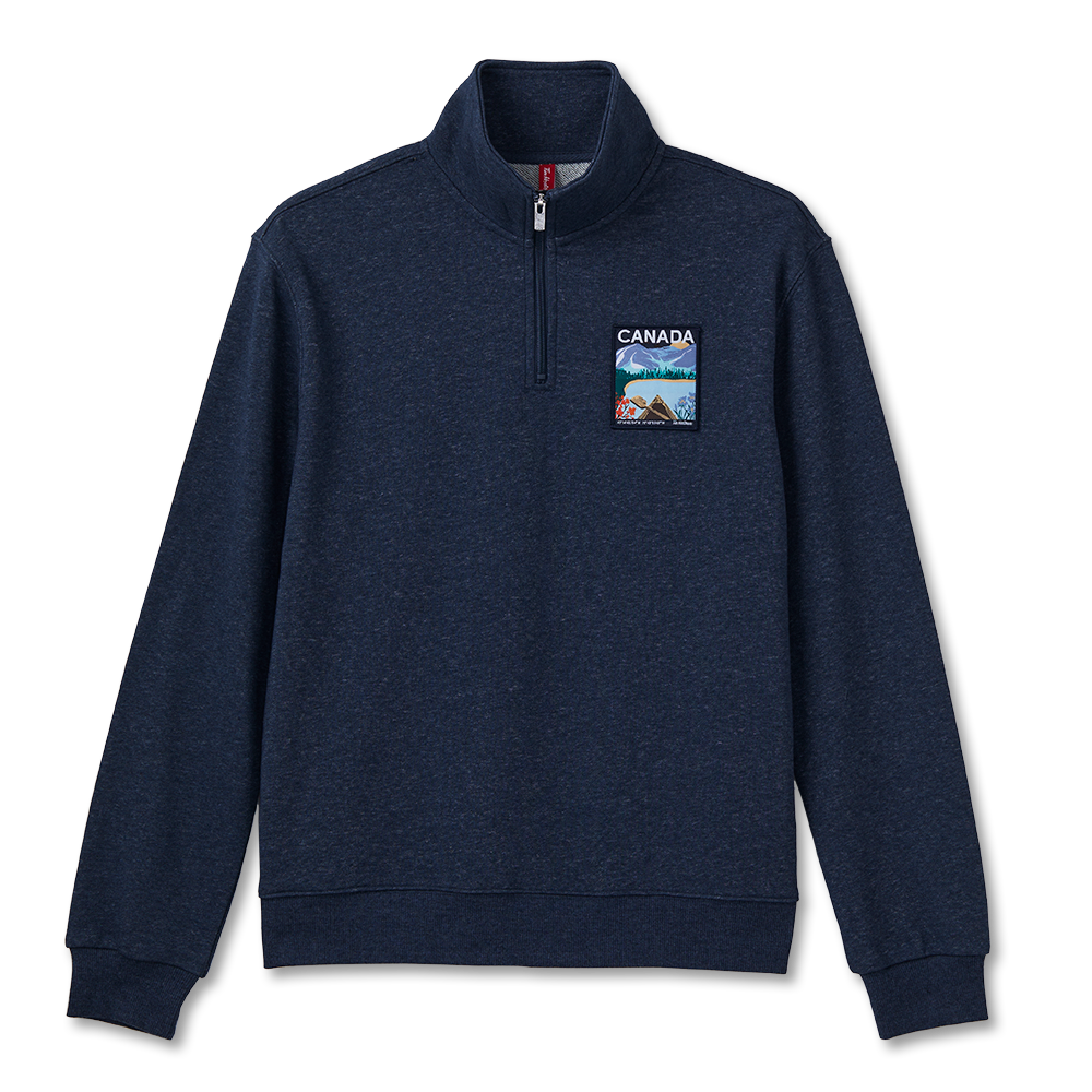 Tim Hortons Canada French Terry Quarter Zip - Navy | Chandail à fermeture éclair 1/4 molletonné bleu marine du Canada de Tim Hortons - Image #7