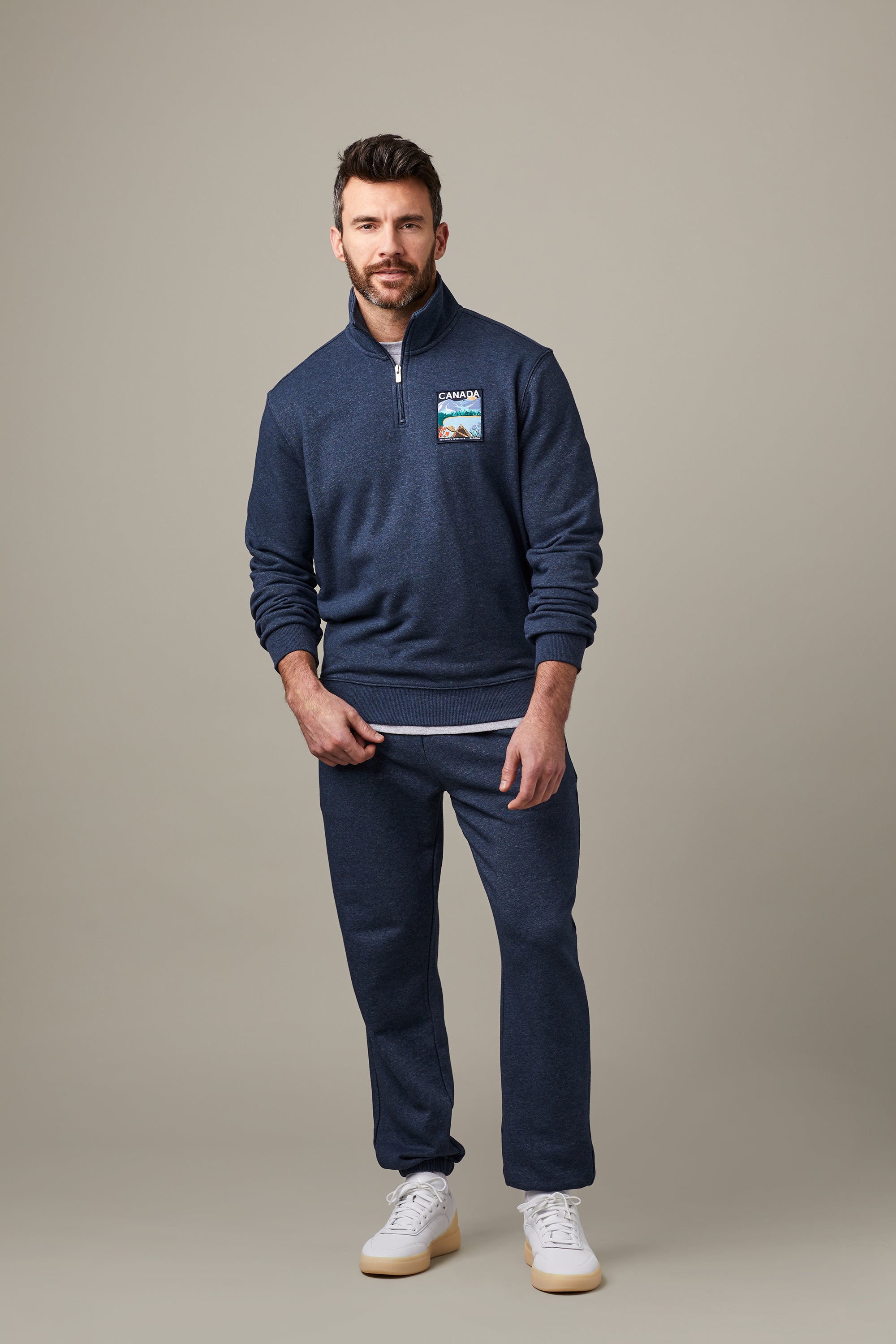 Tim Hortons Canada French Terry Quarter Zip - Navy | Chandail à fermeture éclair 1/4 molletonné bleu marine du Canada de Tim Hortons - Image #3