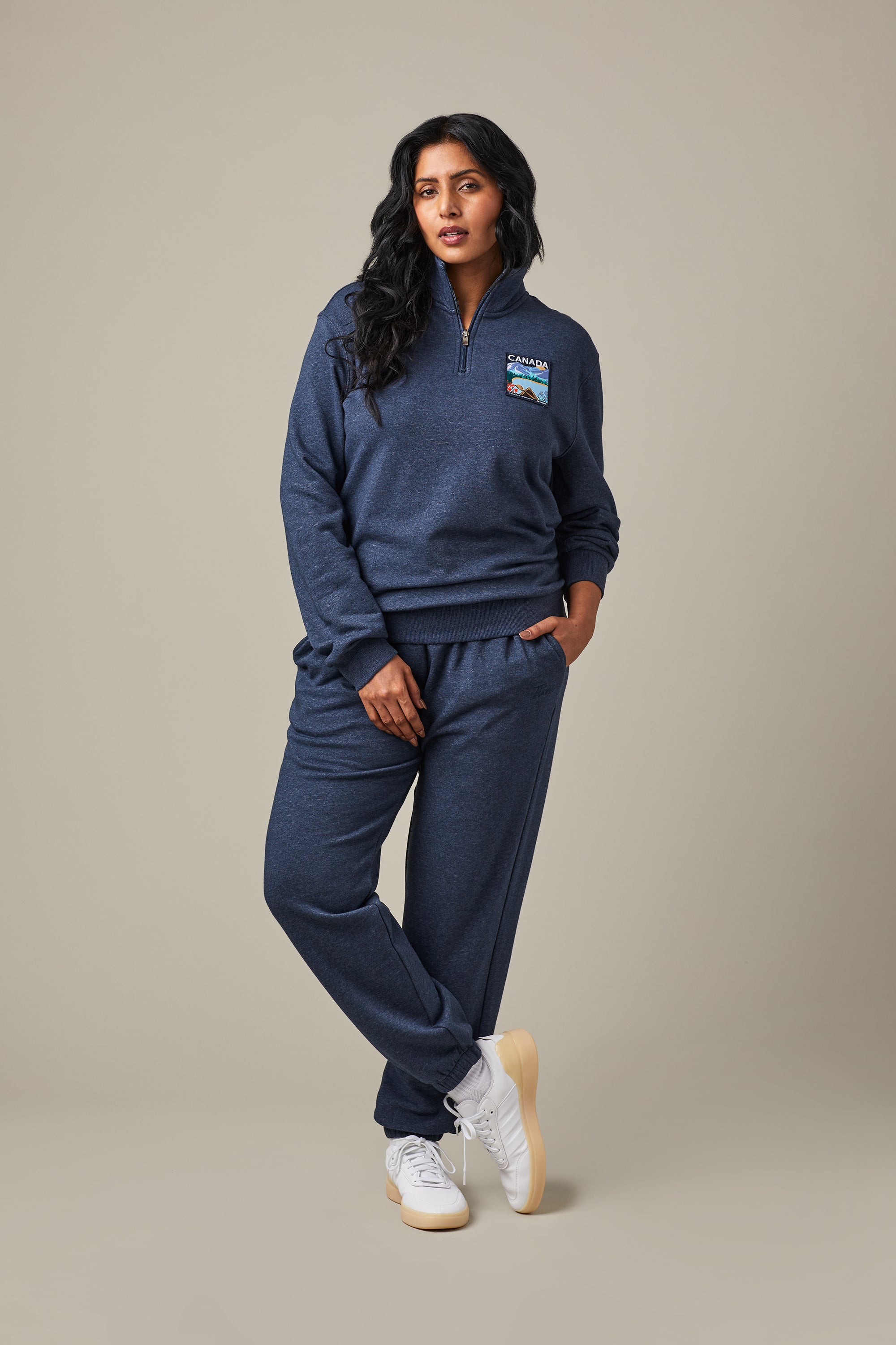 Tim Hortons Canada French Terry Quarter Zip - Navy | Chandail à fermeture éclair 1/4 molletonné bleu marine du Canada de Tim Hortons - Image #7
