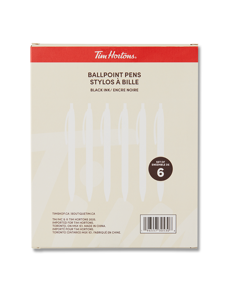 Tim Hortons Set of 6 Pens | Ensemble de 6 stylos de Tim Hortons - Image #2