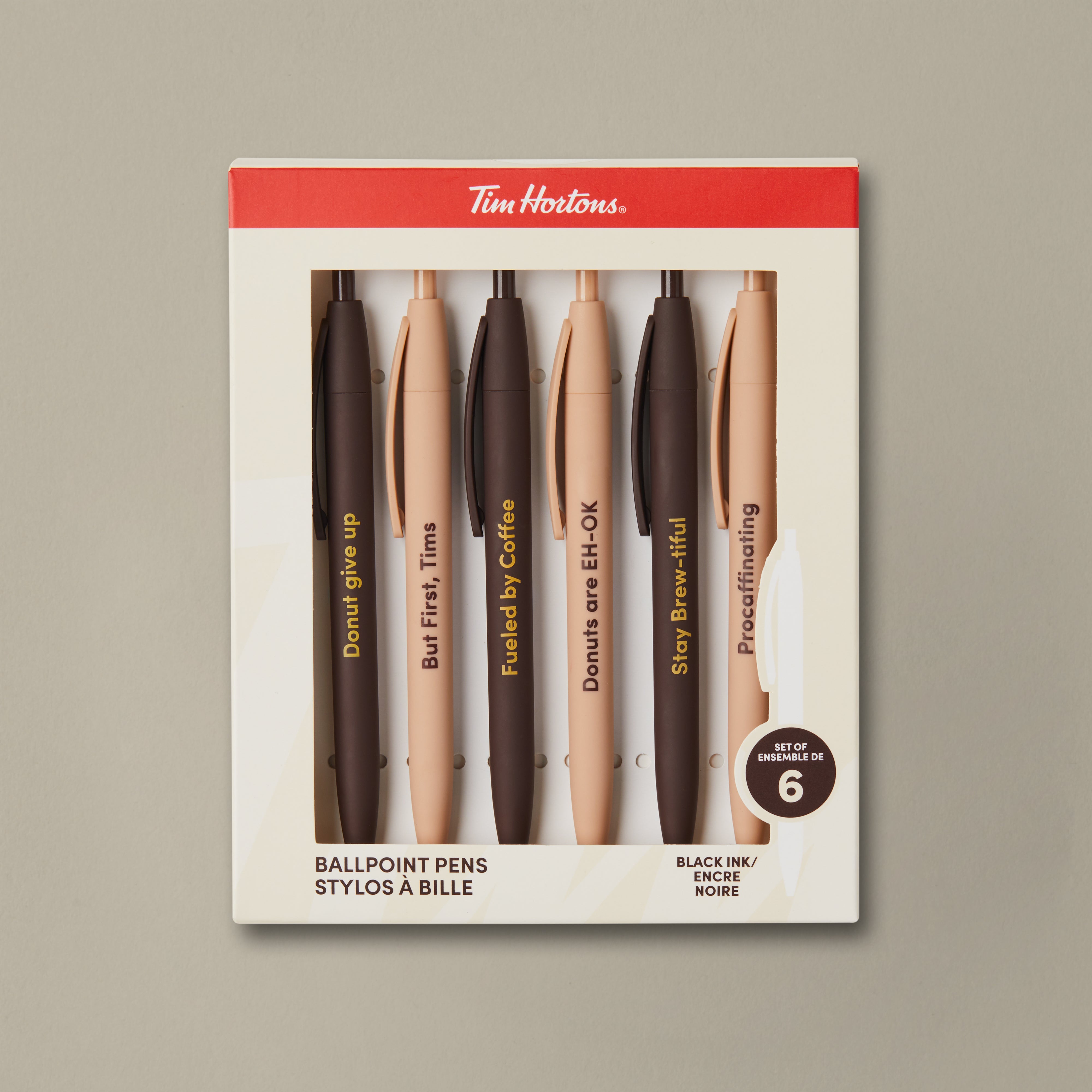 Tim Hortons Set of 6 Pens | Ensemble de 6 stylos de Tim Hortons - Image #1