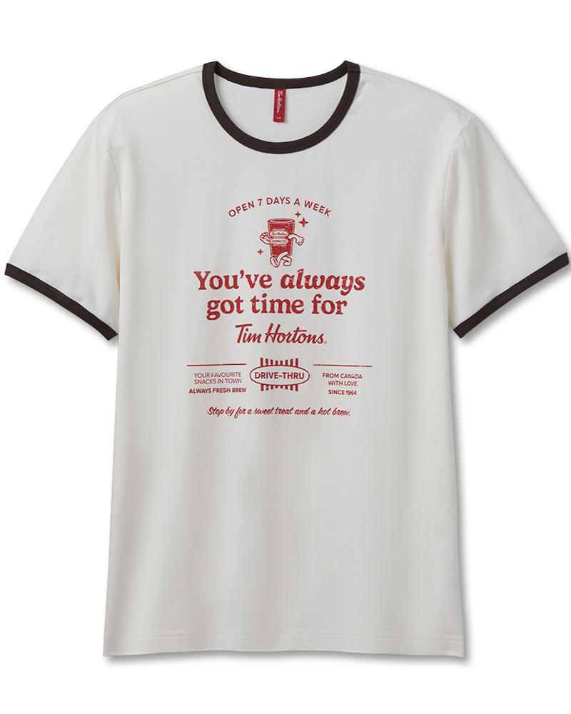 Tim Hortons Unisex Ringer T-Shirt | T-shirt unisexe à bords contrastés de Tim Hortons - Image #3