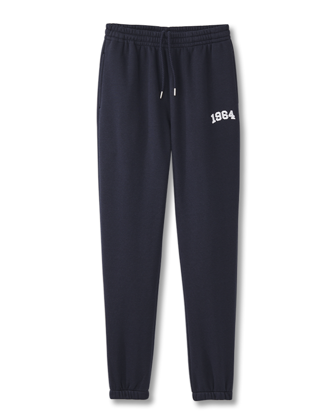 Navy Unisex Joggers | Pantalon en coton ouaté unisexe bleu marine - Image #4
