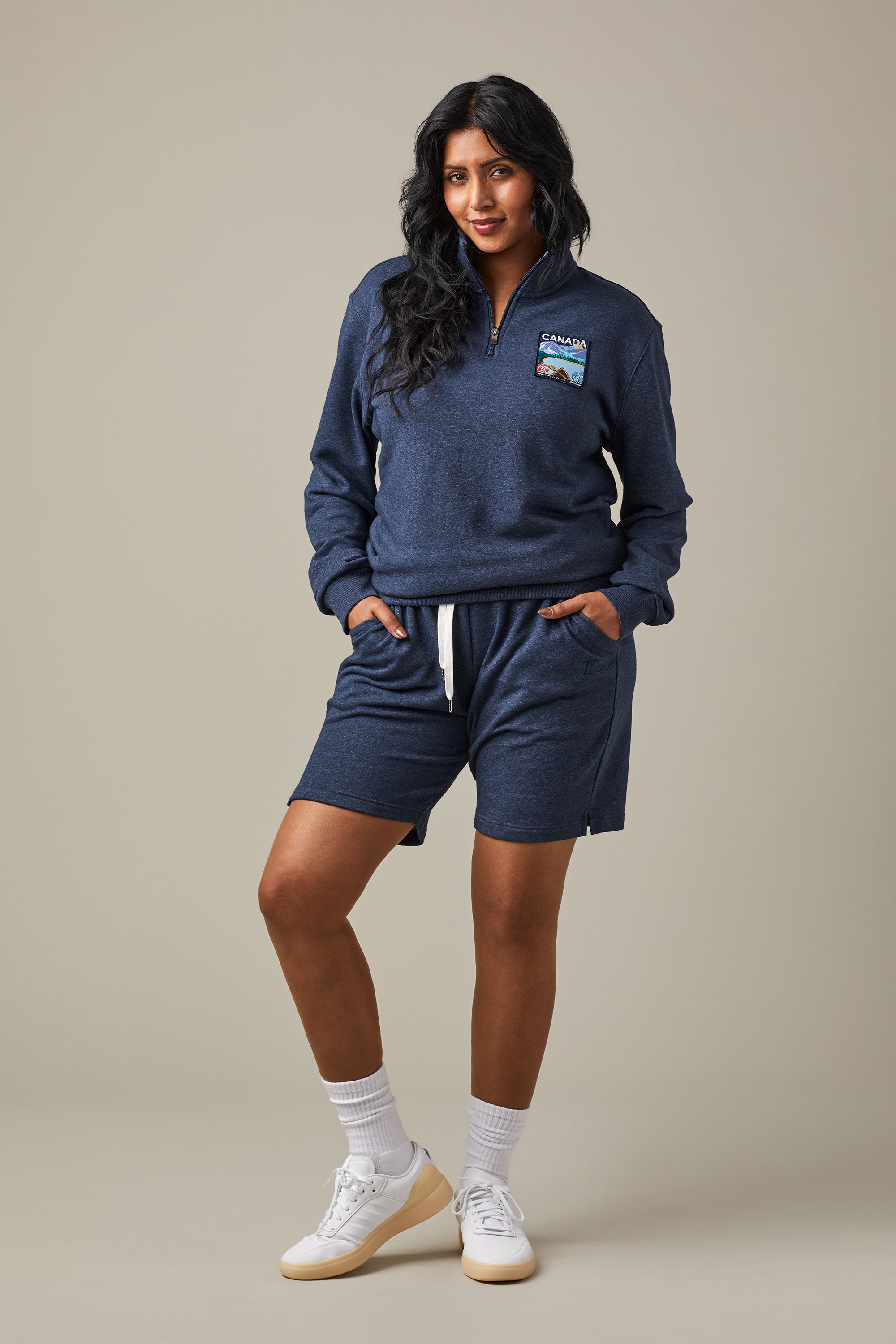 Tim Hortons Travel French Terry Shorts Navy | Short molletonné bleu marine collection de voyage de Tim Hortons - Image #3