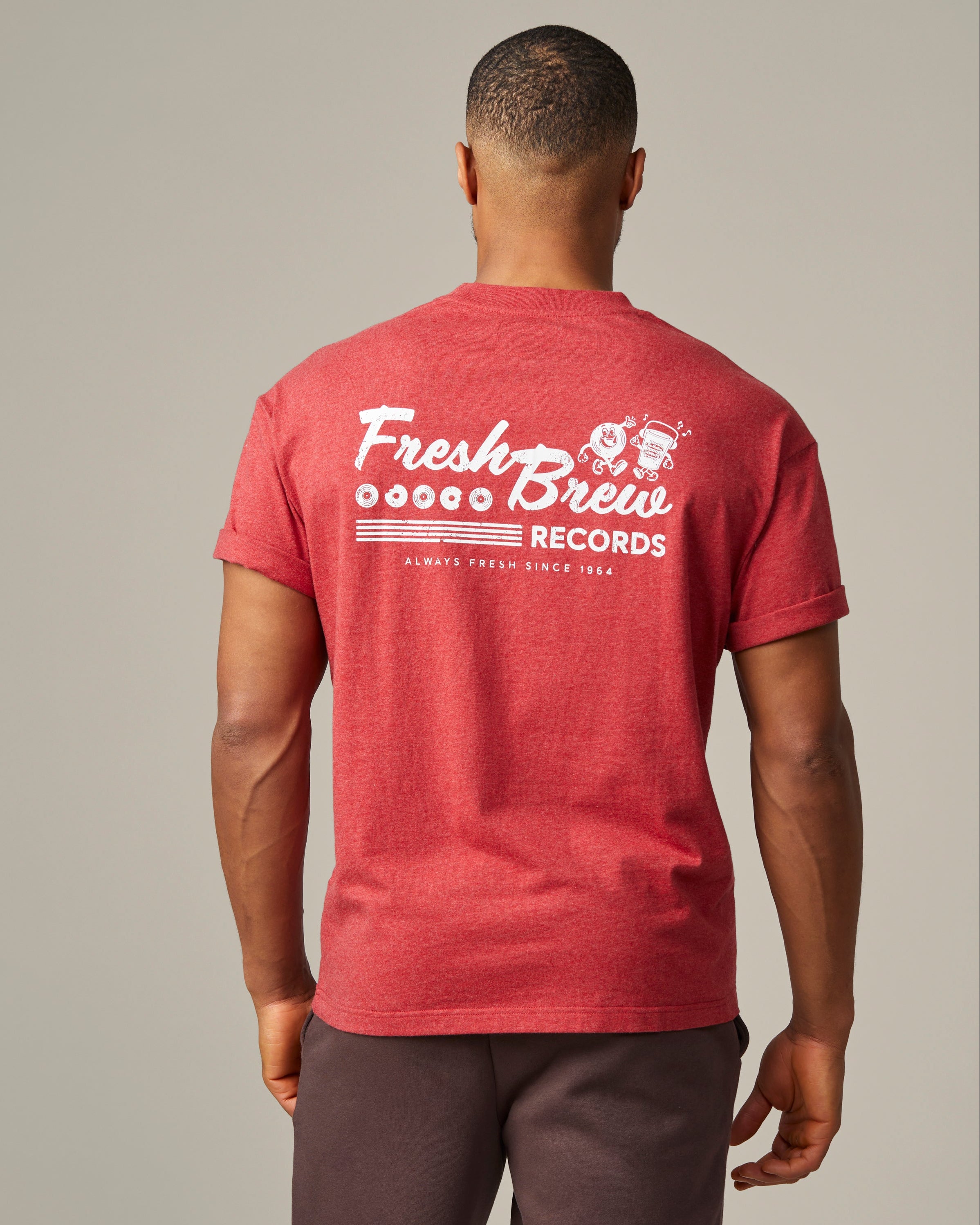 Red marl dad hat featuring retro Fresh Brew logo on front panel | Casquette de papa rétro Fresh Brew Tim Hortons – Rouge chiné - Image #2