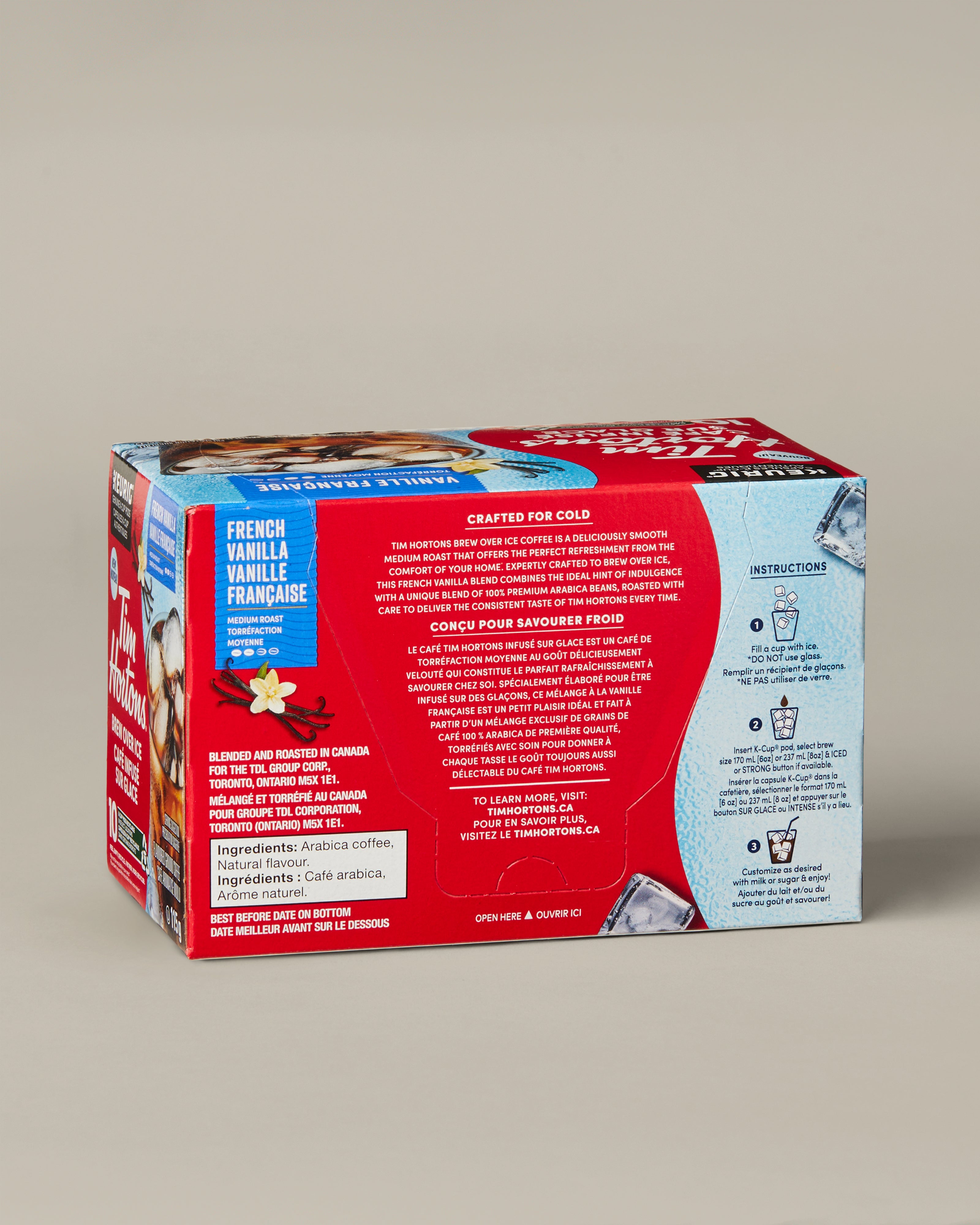 Tim Hortons Brew Over Ice French Vanilla K-Cup - 10 pack | Boîte de 10 capsules K-Cup café sur glace Tim Hortons – Vanille française - Image #2