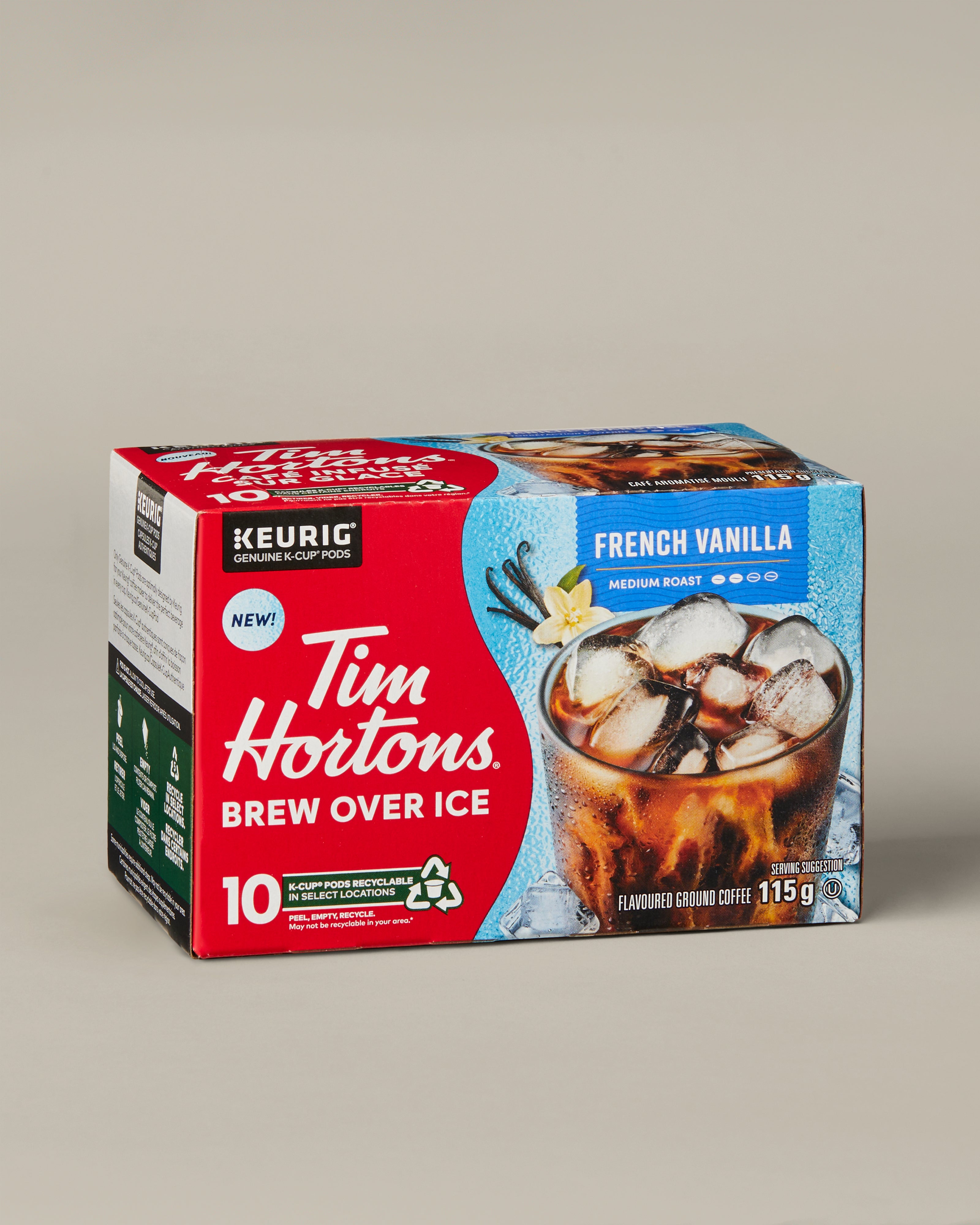 Tim Hortons Brew Over Ice French Vanilla K-Cup - 10 pack | Boîte de 10 capsules K-Cup café sur glace Tim Hortons – Vanille française - Image #1