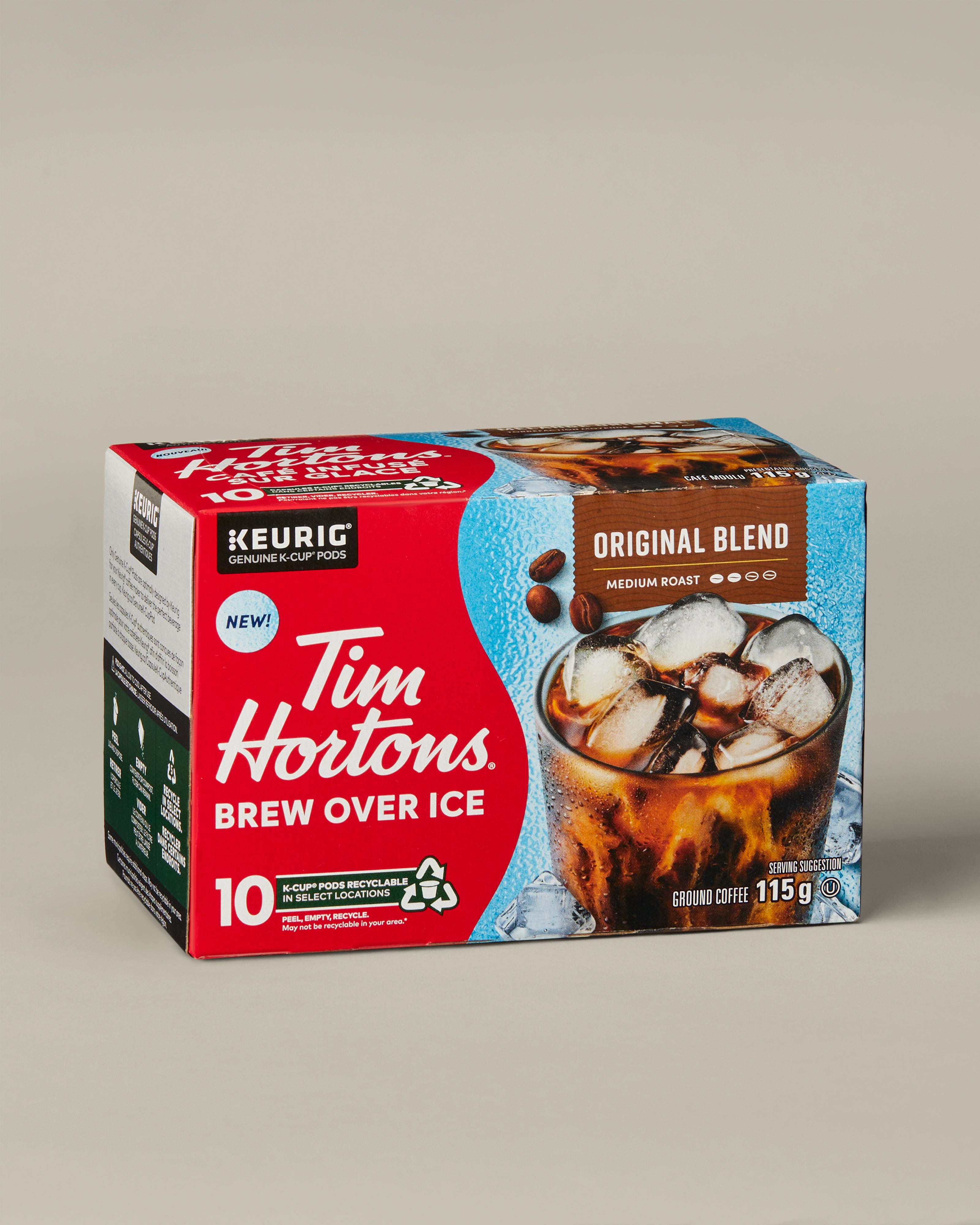 Tim Hortons Brew Over Ice Original flavor K-Cup - 10 pack | Boîte de 10 capsules K-Cup café sur glace Tim Hortons – Mélange original - Image #1