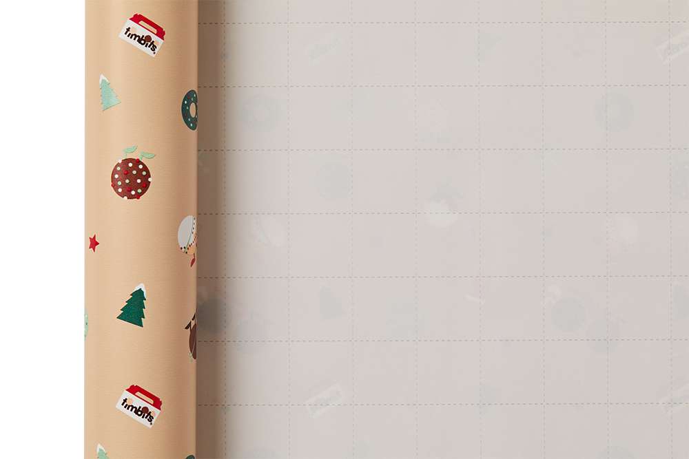 Tim Hortons set of 2 holiday gift wrapping paper bundle | Ensemble de 2 papiers d’emballage des Fêtes Tim Hortons - Image #2