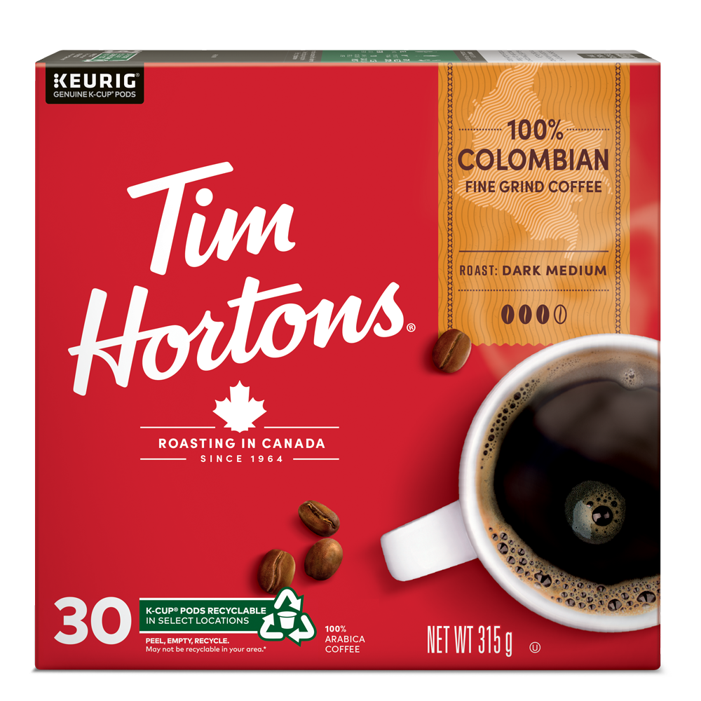 Tim Hortons Coffee Colombian Coffee K Cups 30 Count TimShop