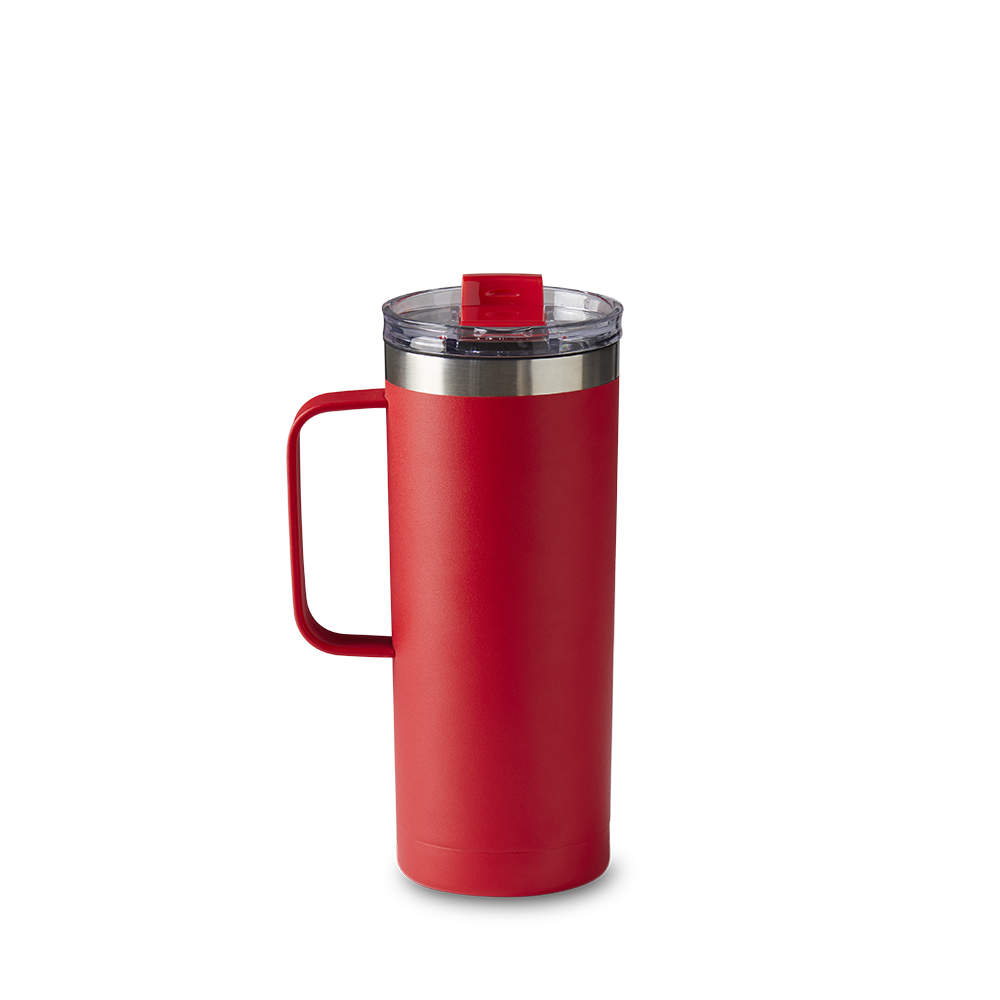 20oz Stainless Steel Travel Tumbler - Red - Secondary Image