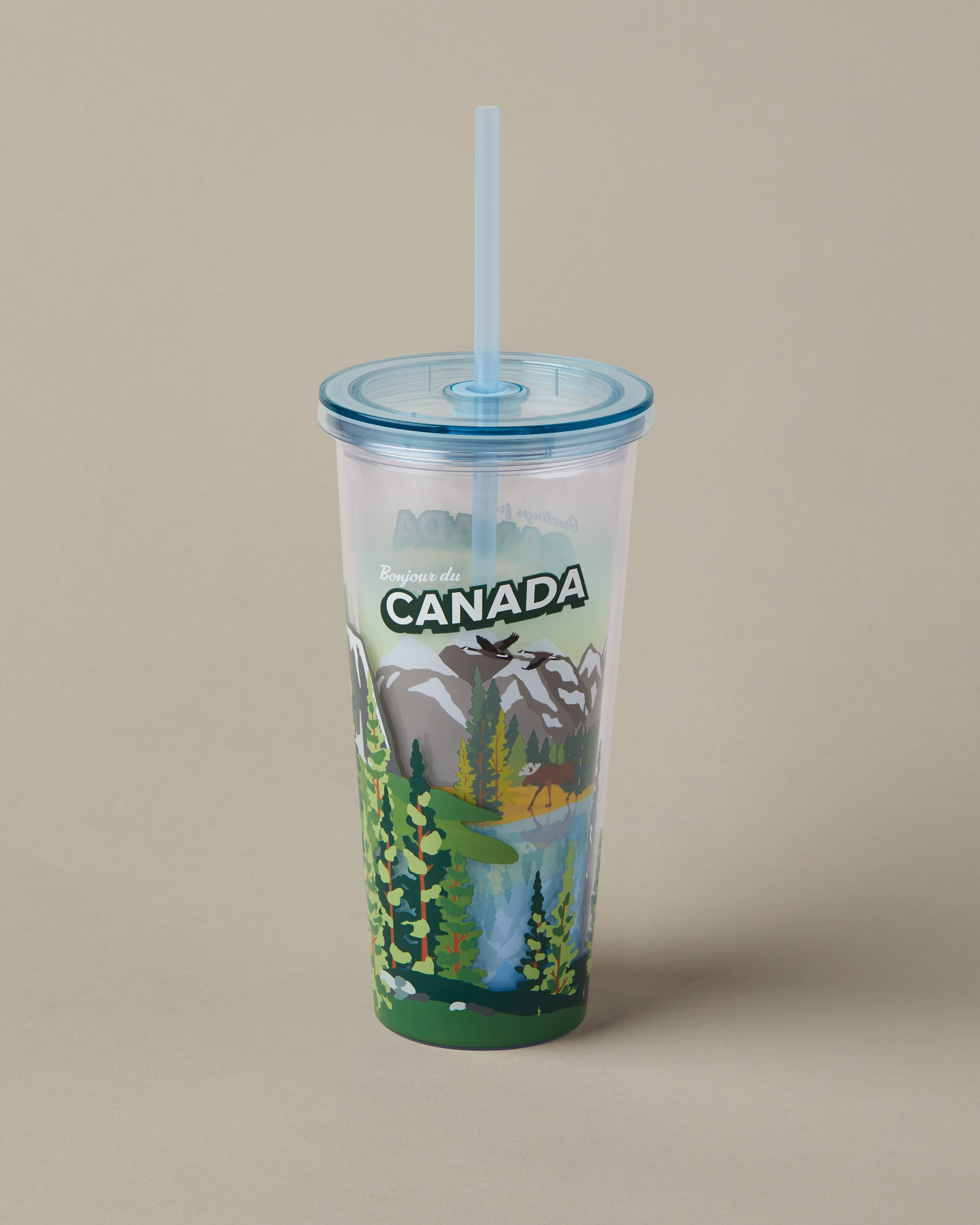 24oz Plastic Straw Tumbler - Canada - Secondary Image