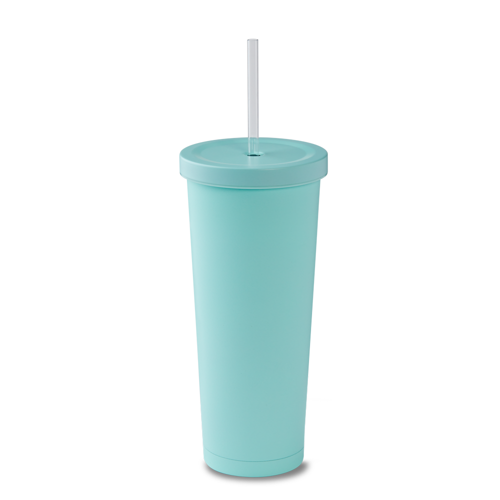 Spring Drinkware stainless steel 24oz straw tumbler in aqua/iridescent 