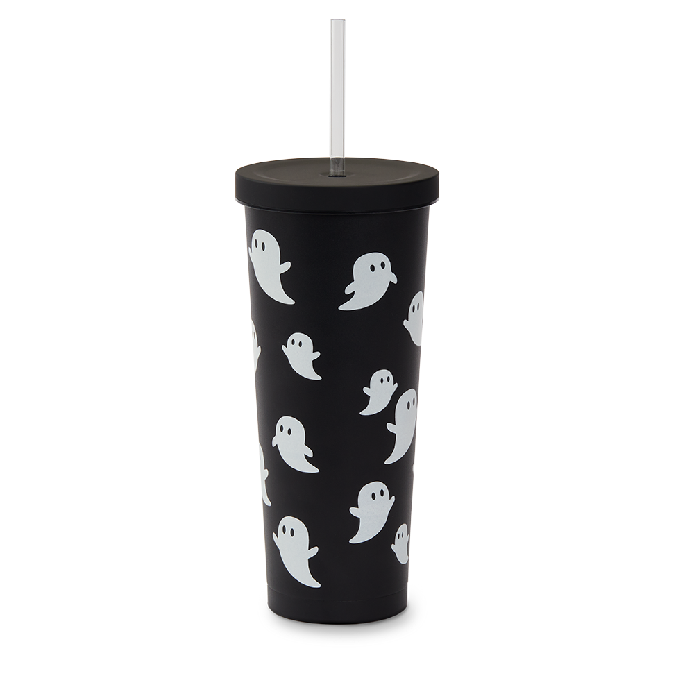 24oz Stainless Steel Ghost Straw Tumbler - Secondary Image