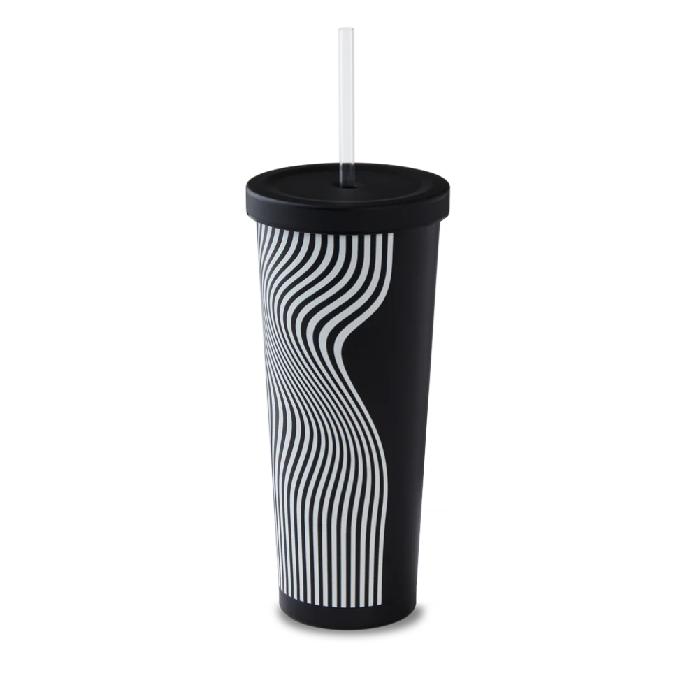 24oz Stainless Steel Straw Tumbler - Black - Secondary Image