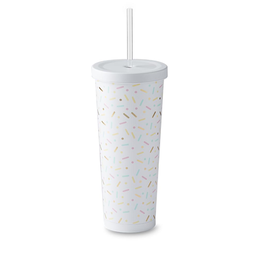 24oz Stainless Steel Straw Tumbler - Sprinkle - Secondary Image