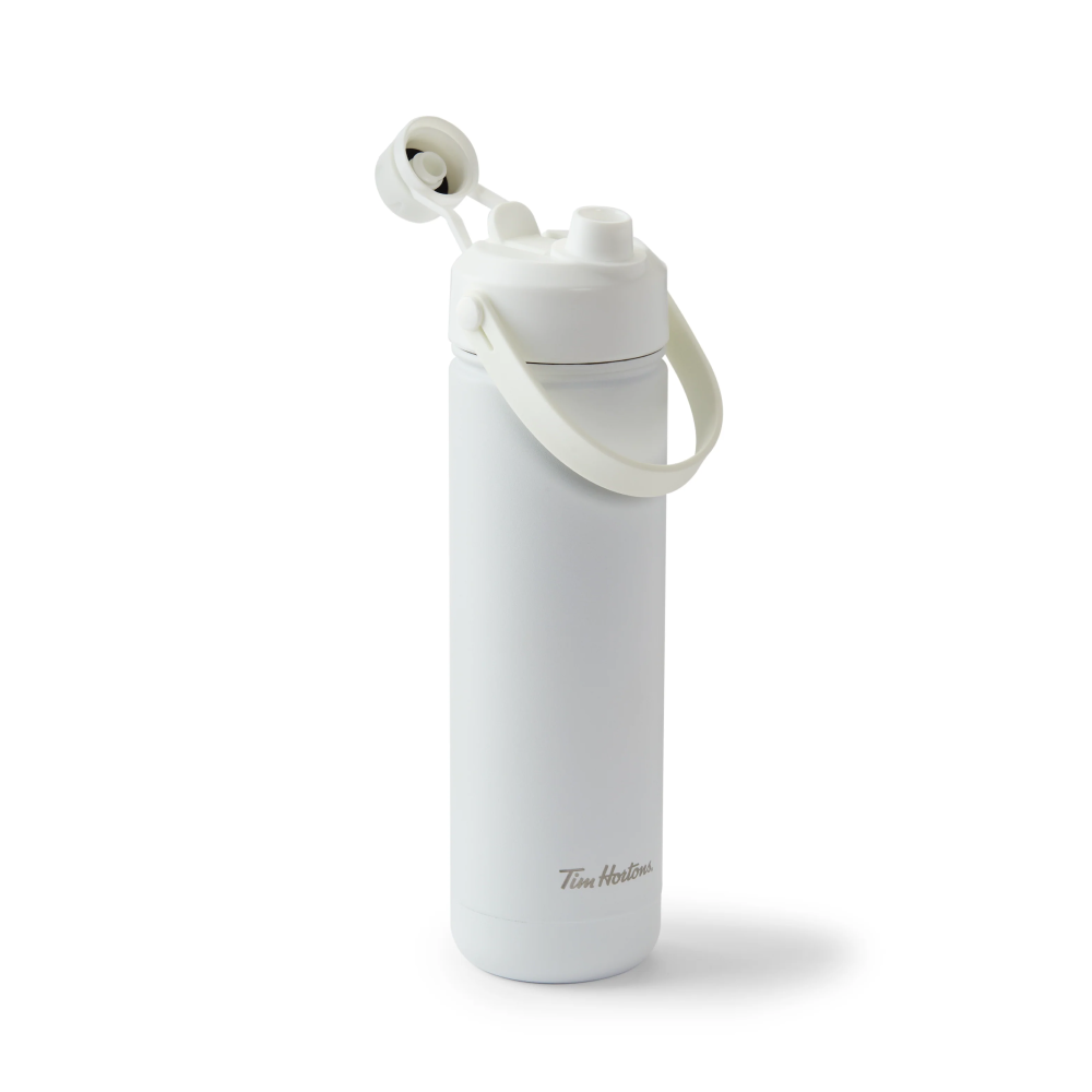 26oz Stainless Steel White Water Bottle | Bouteille d’eau en acier inoxydable de 26 oz blanche - Image #3